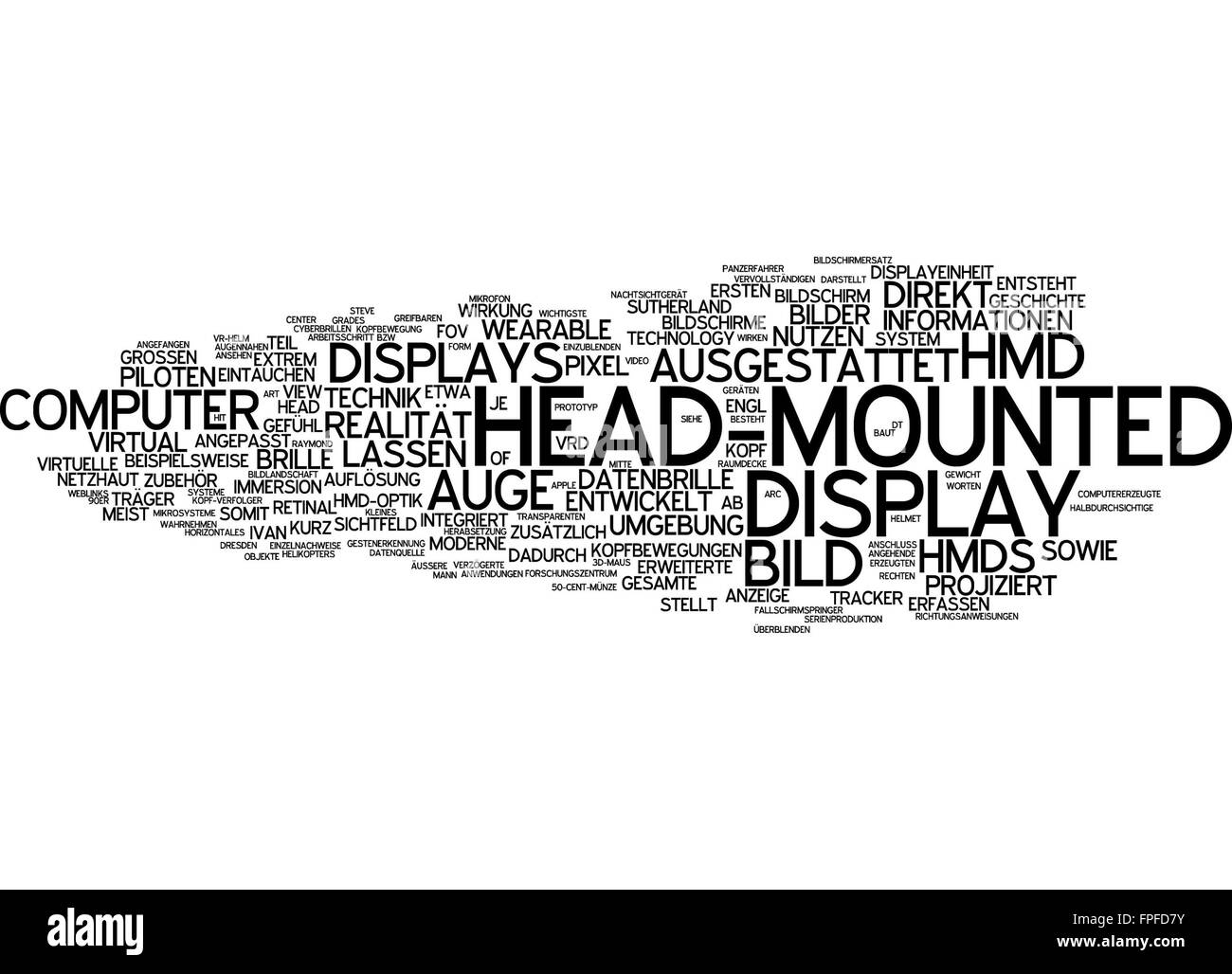 Head-mounted display head mounted bild bildschirm Stock Photo
