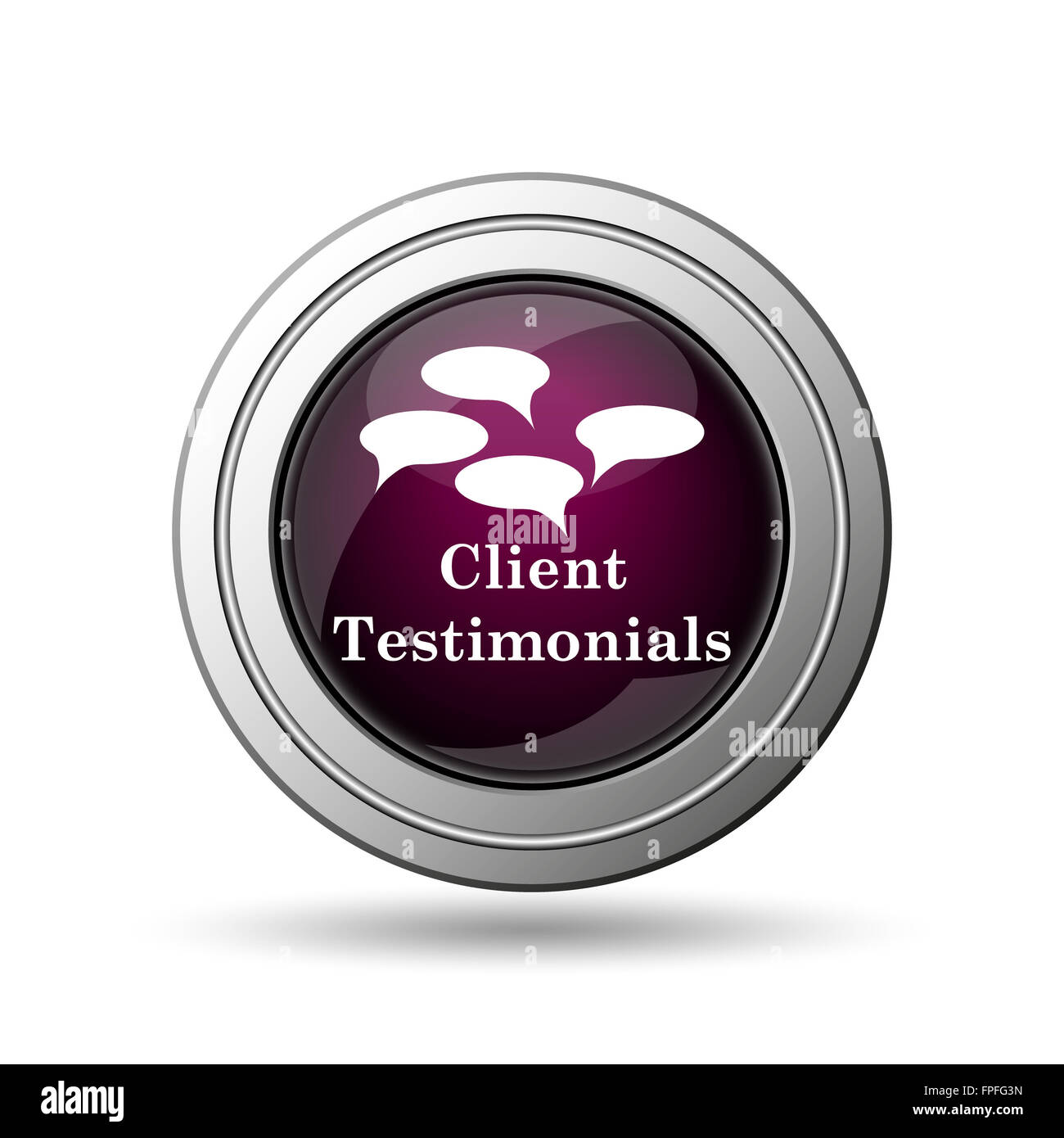Client testimonials icon. Internet button on white background Stock ...