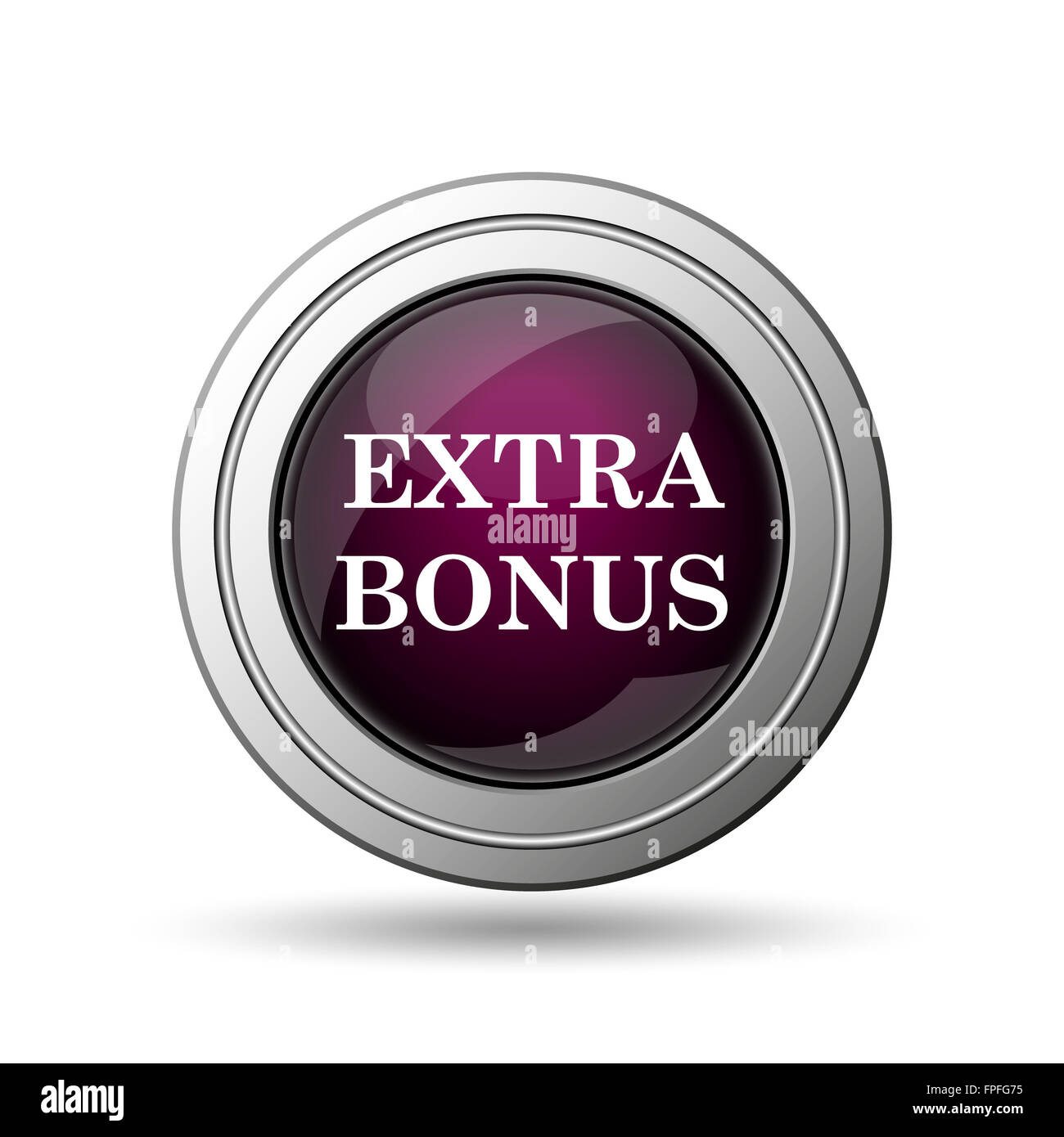 Extra bonus icon. Internet button on white background Stock Photo - Alamy