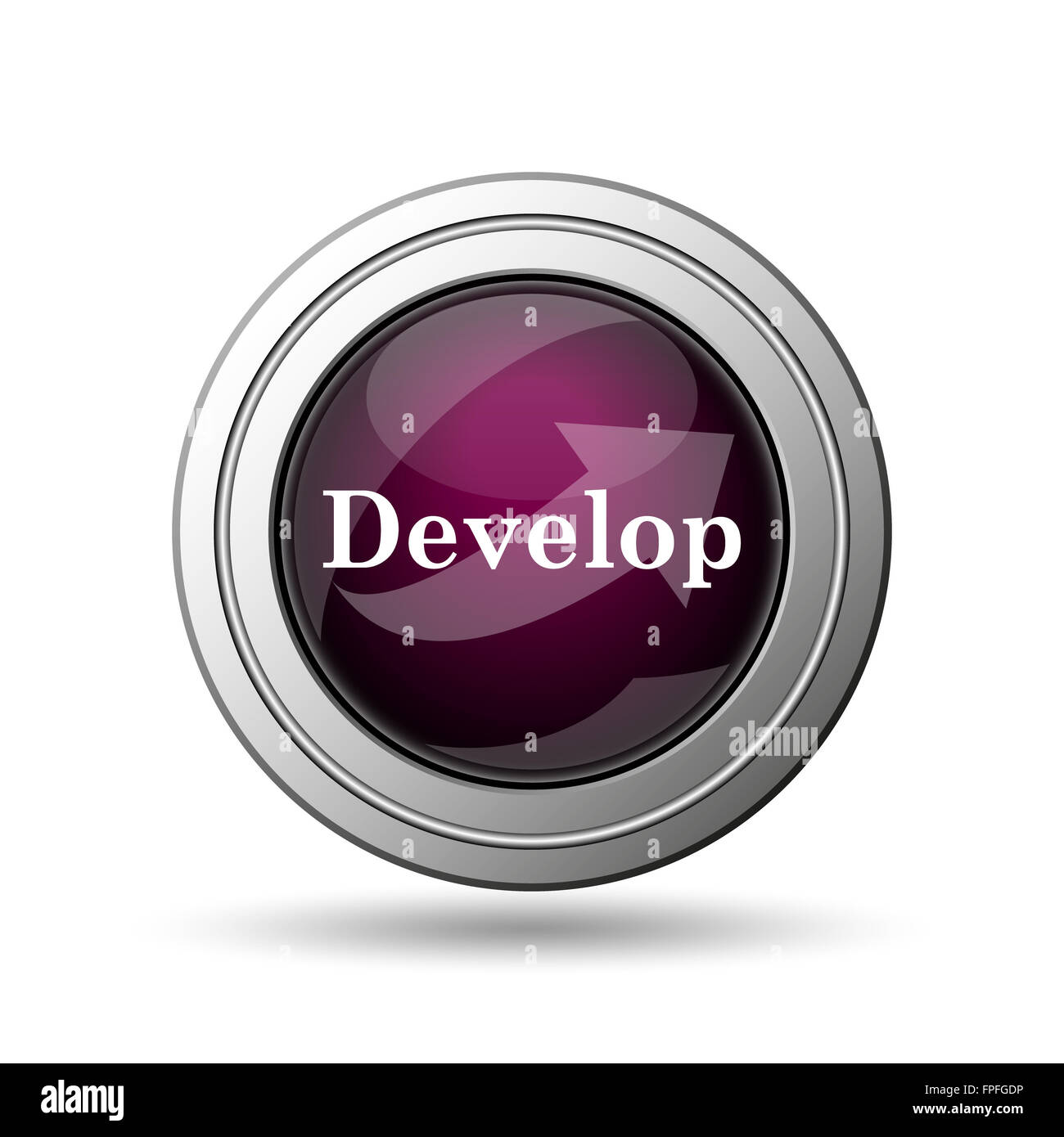 Develop icon. Internet button on white background Stock Photo - Alamy
