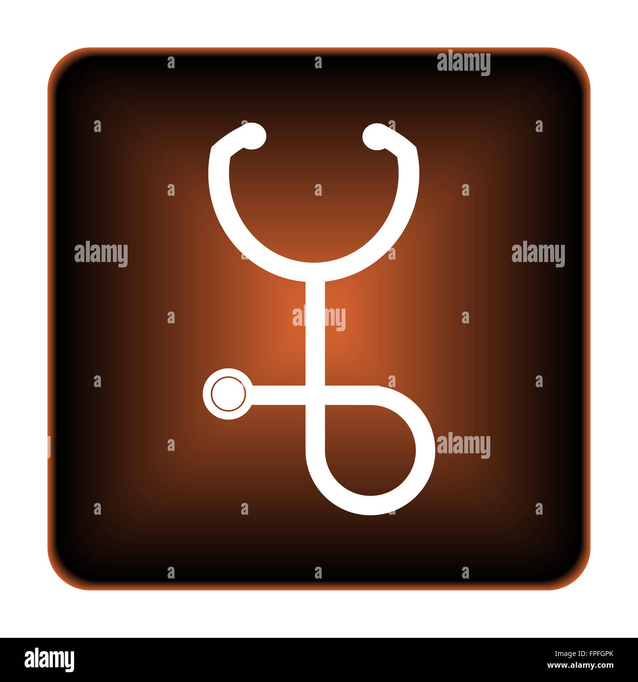 Stethoscope icon. Internet button on white background Stock Photo - Alamy