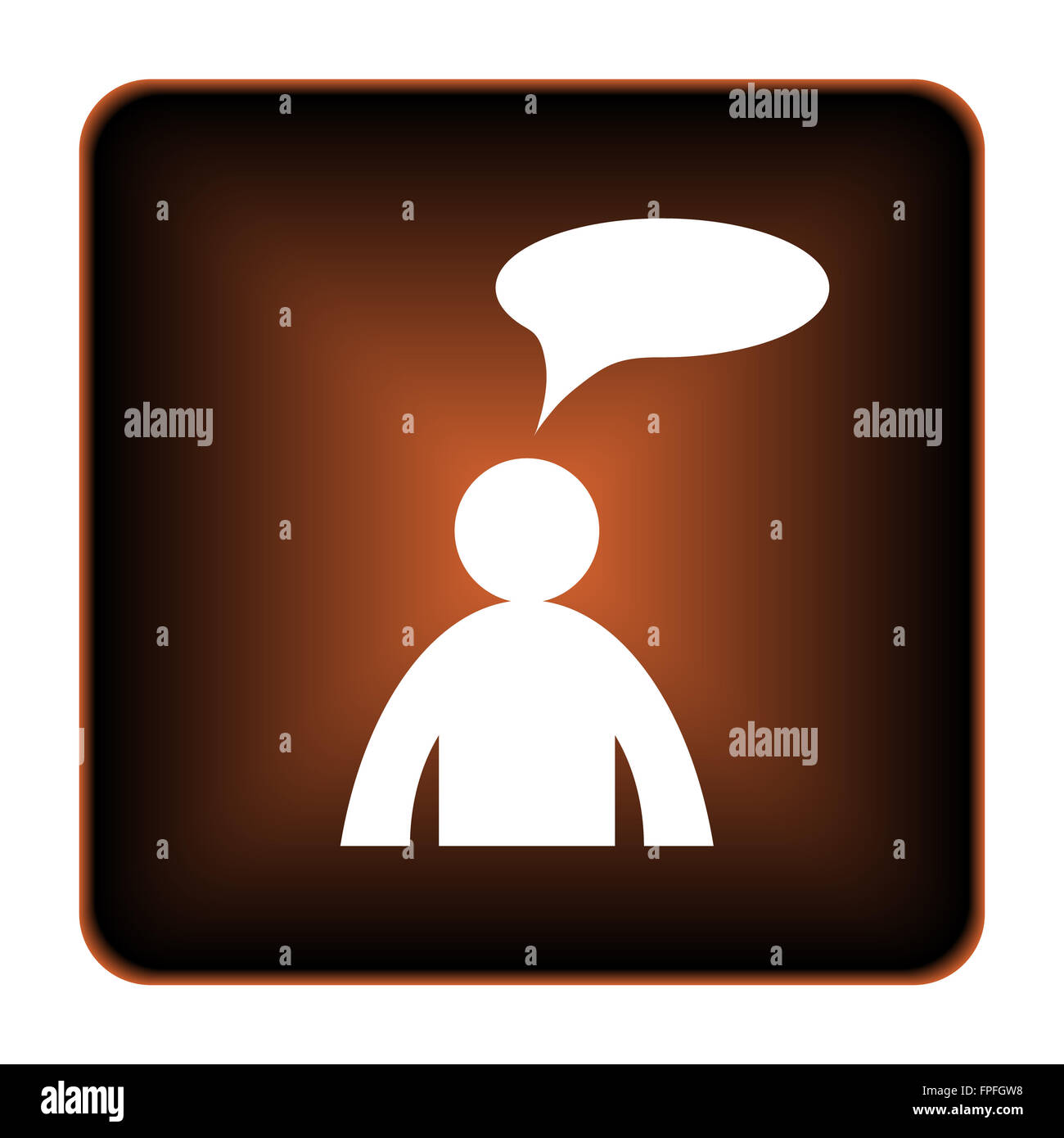 Comments icon. Internet button on white background. - man with bubble ...