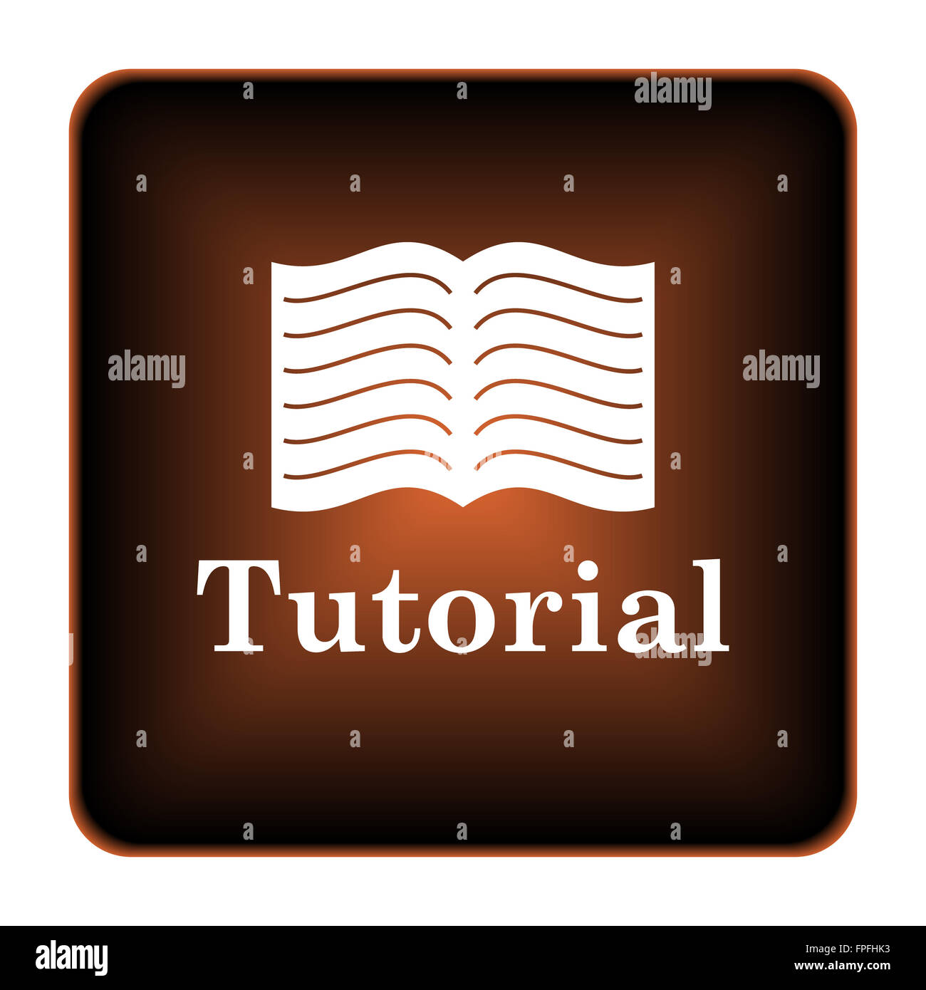 Tutorial icon. Internet button on white background Stock Photo - Alamy