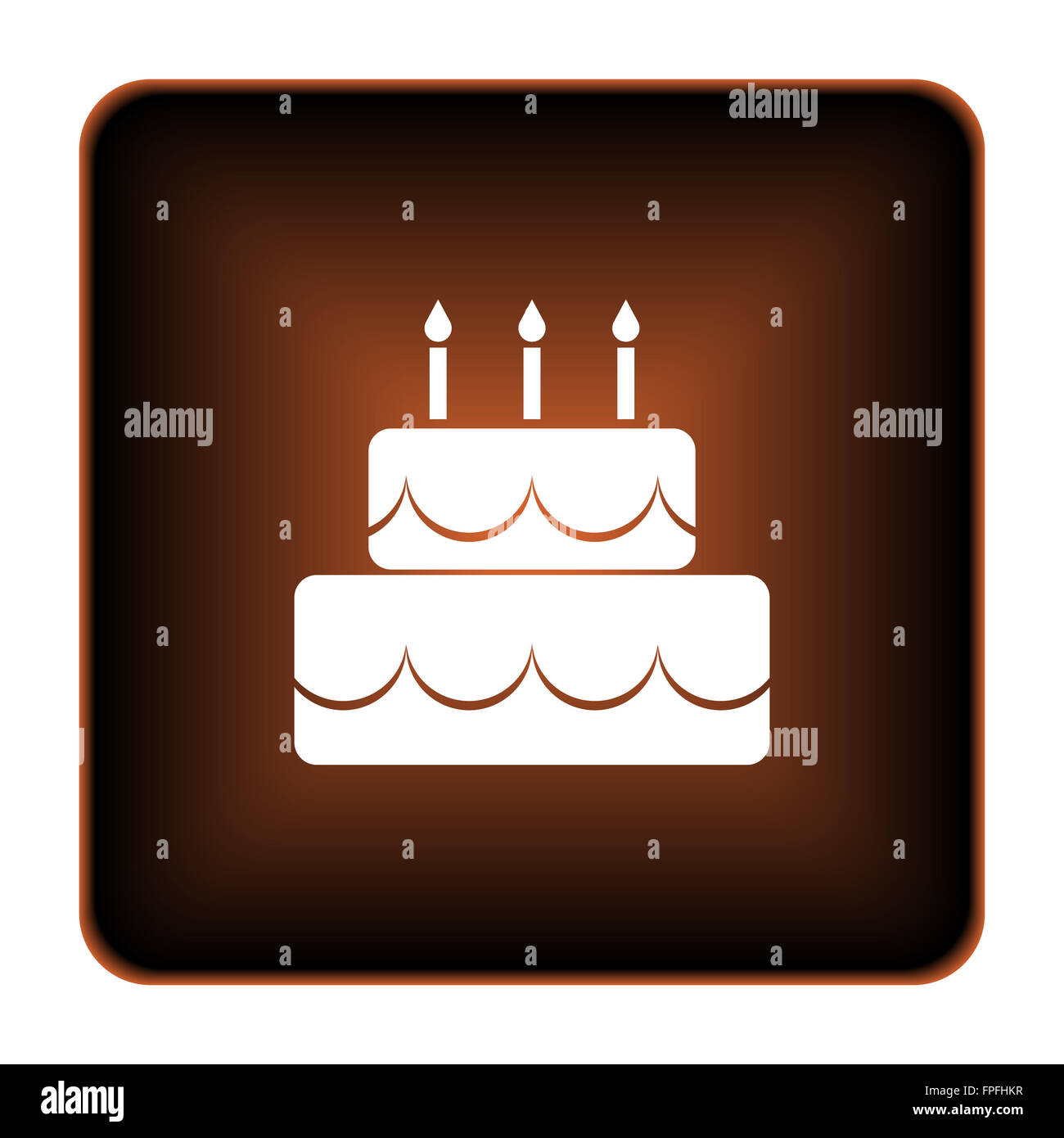 Cake icon. Internet button on white background Stock Photo - Alamy