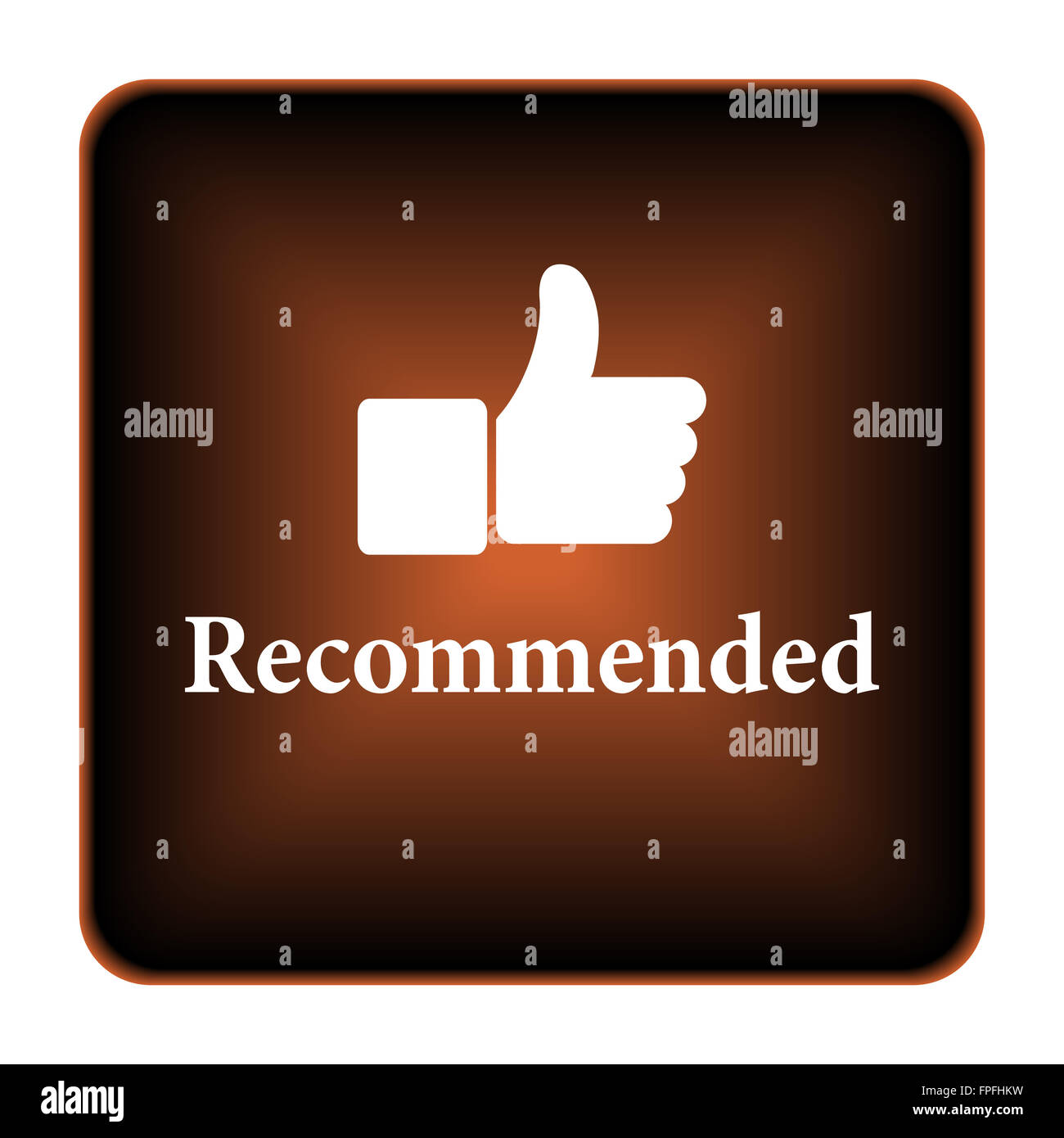 Recommended icon. Internet button on white background Stock Photo - Alamy