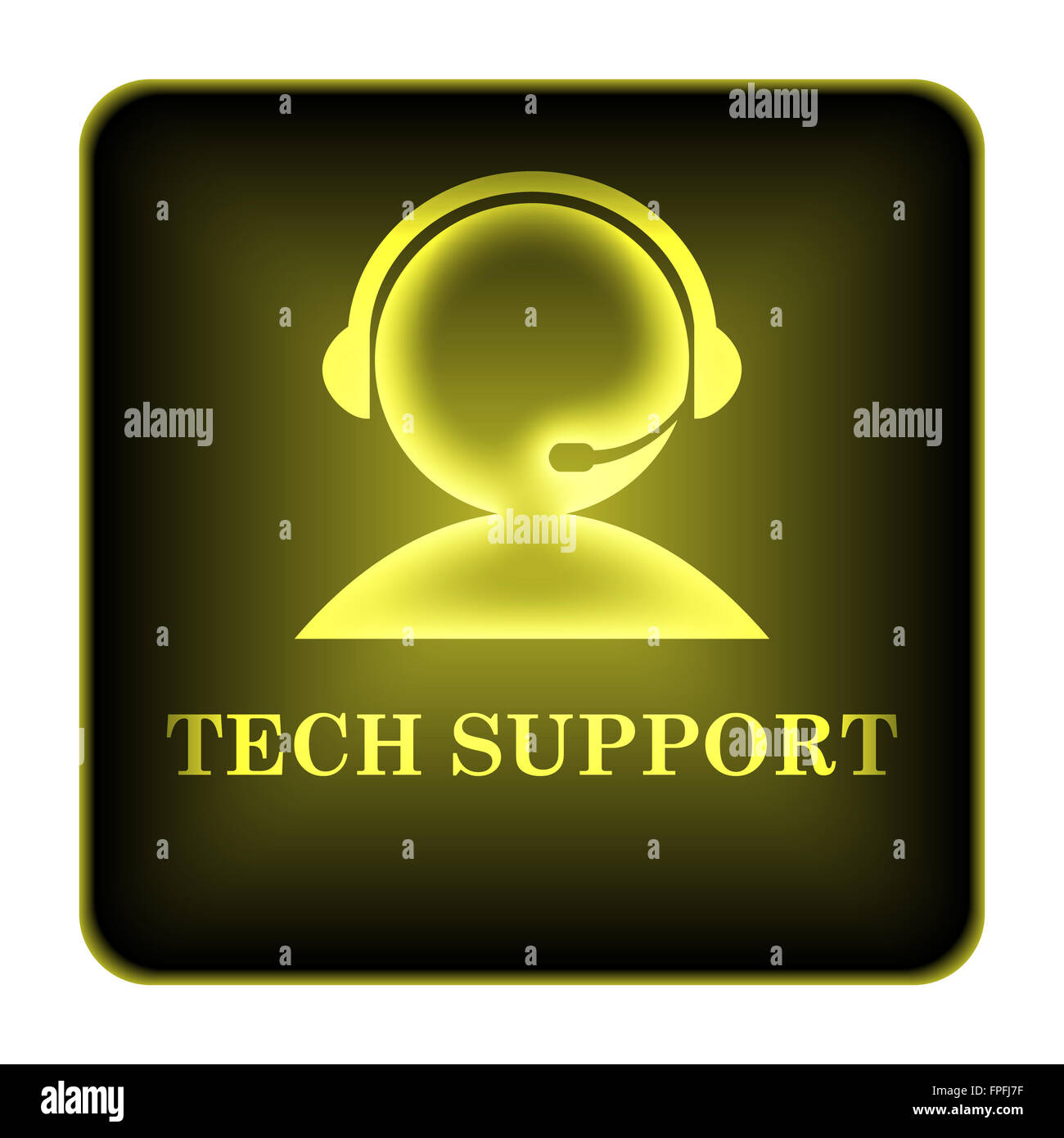Tech support icon. Internet button on white background Stock Photo - Alamy