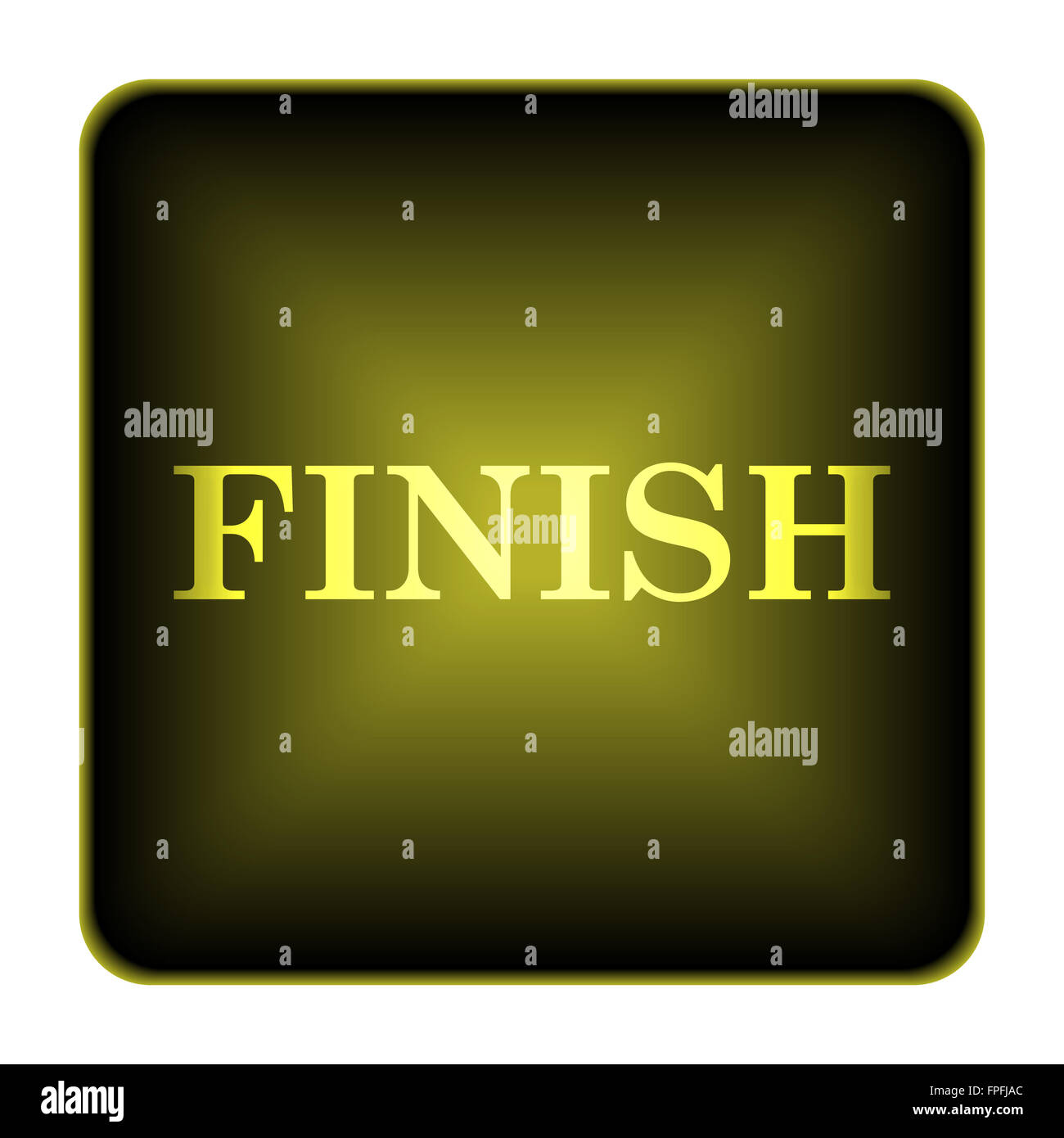Finish icon. Internet button on white background Stock Photo - Alamy