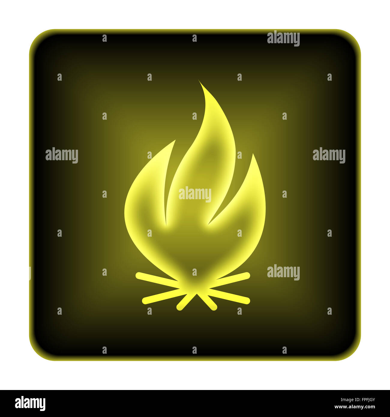 Fire icon. Internet button on white background Stock Photo - Alamy