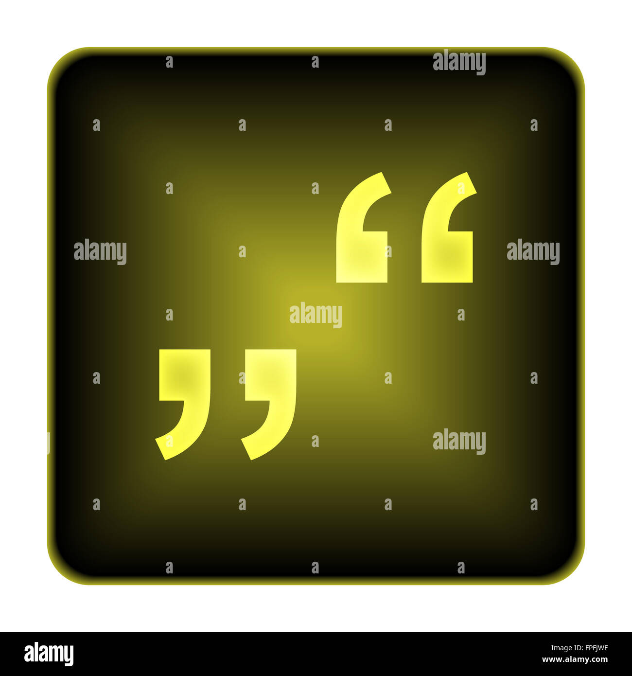 Quotation marks icon. button on white background Stock Photo Alamy