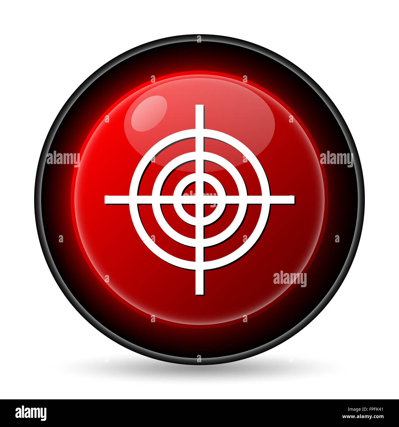 Target icon. Internet button on white background Stock Photo - Alamy