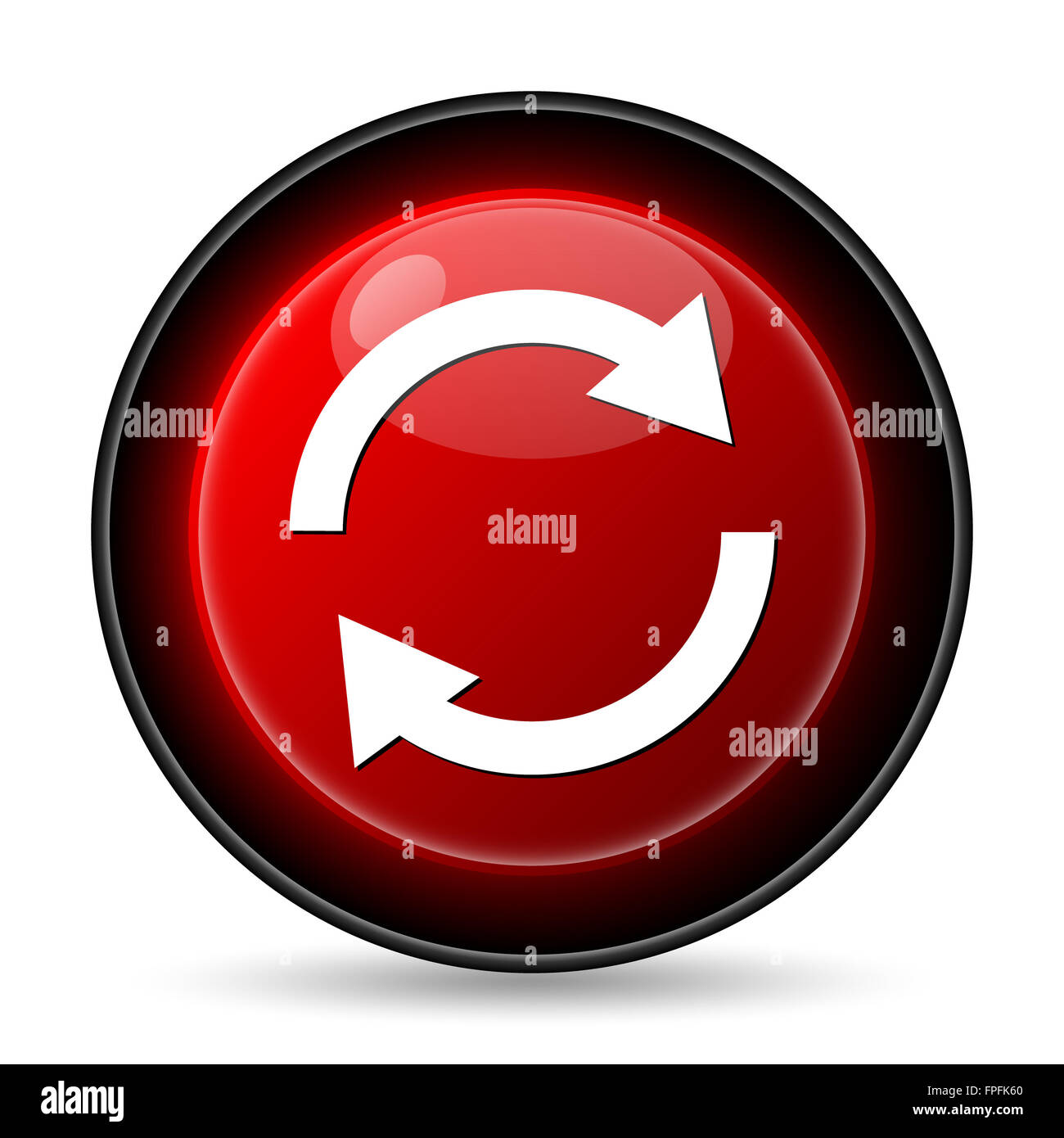 Reload two arrows icon. Internet button on white background Stock Photo ...