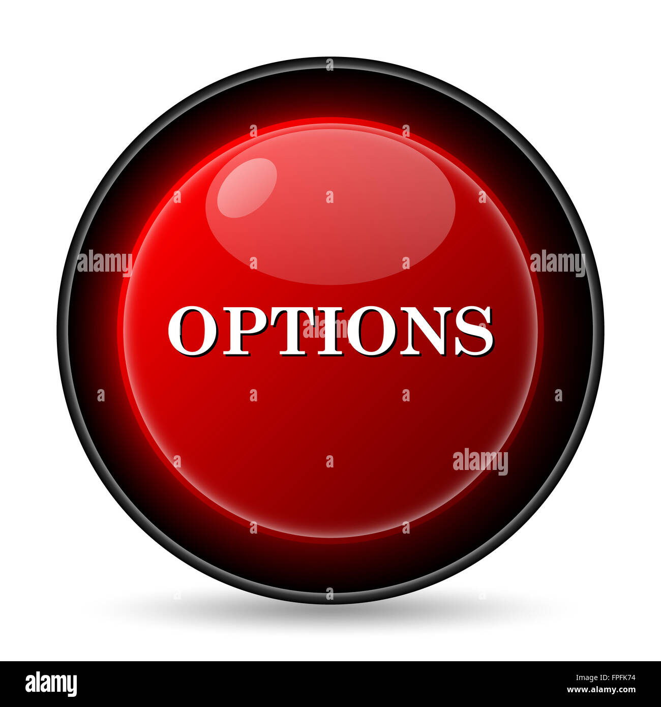 Options icon. Internet button on white background Stock Photo - Alamy