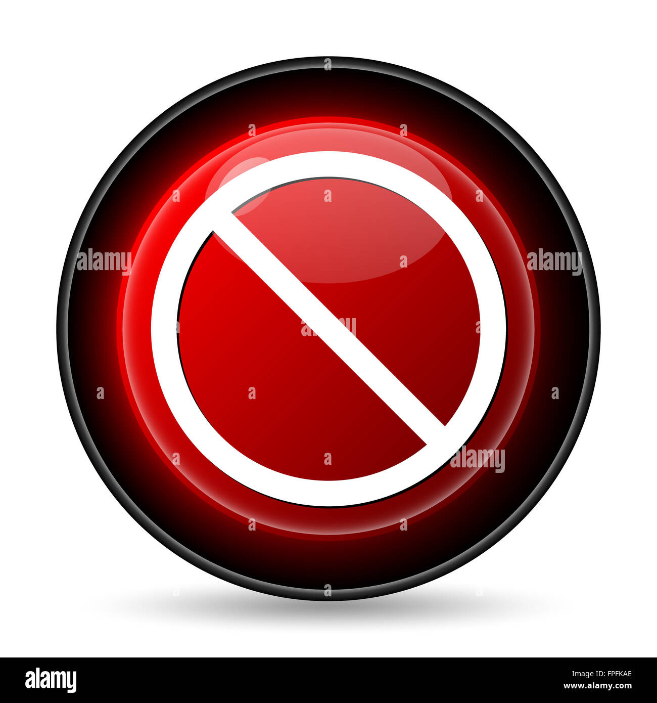 Forbidden icon. Internet button on white background Stock Photo - Alamy