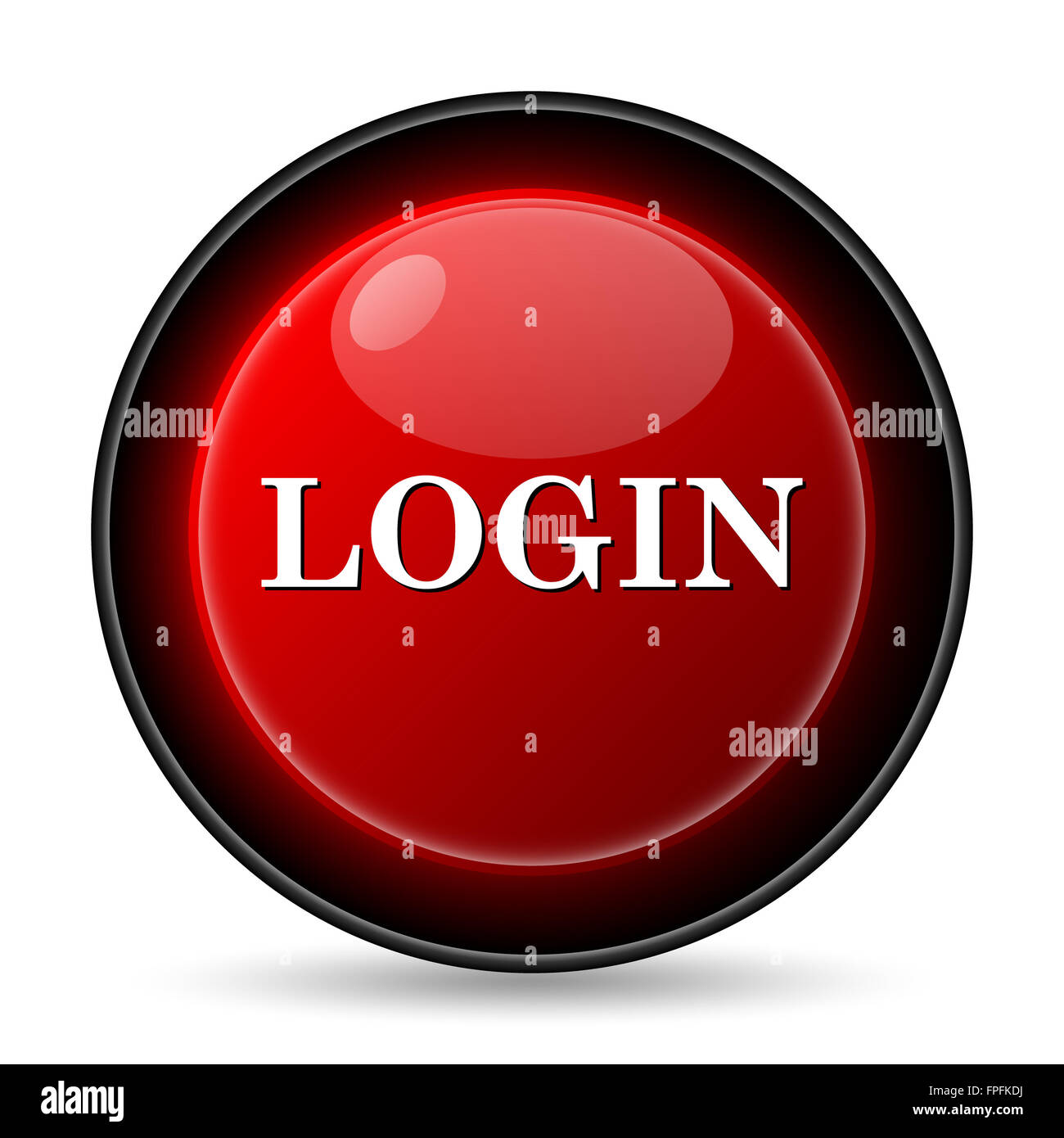 Login icon. Internet button on white background Stock Photo - Alamy