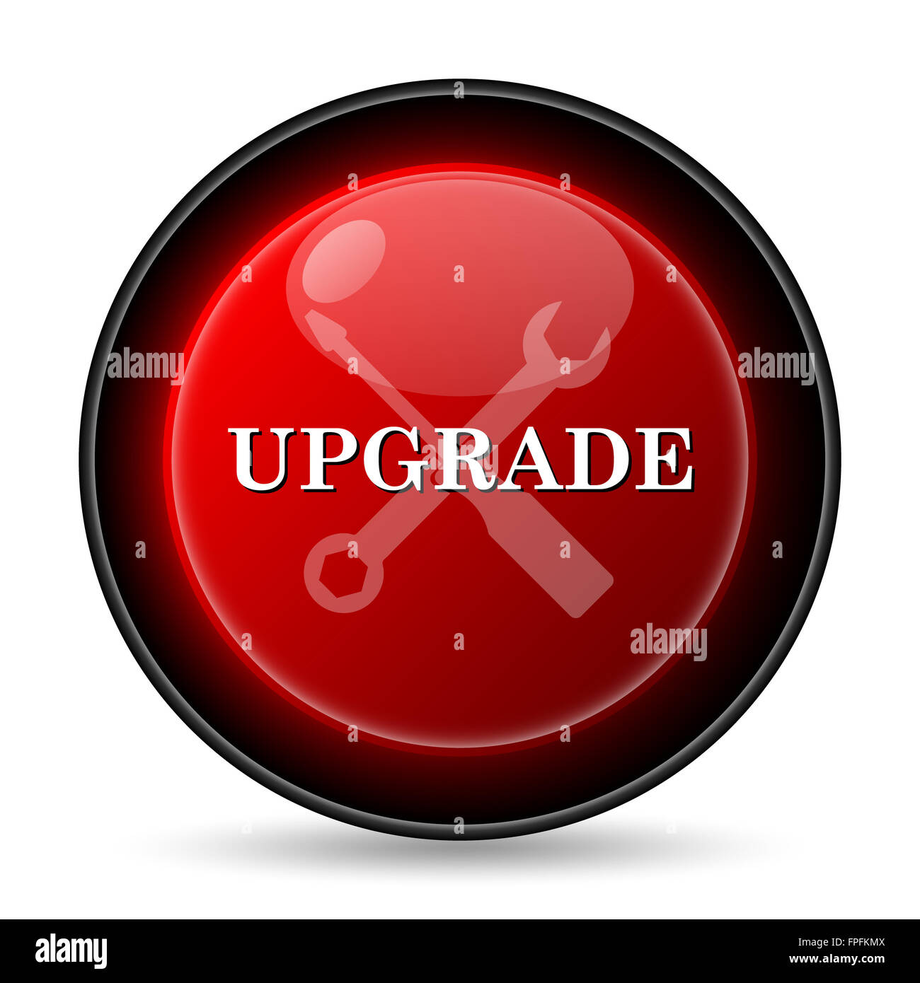 Upgrade icon. Internet button on white background Stock Photo - Alamy