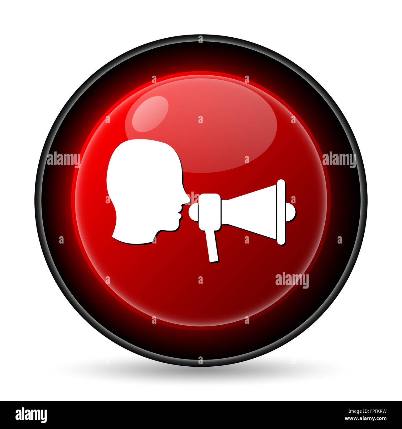 Megaphone icon. Internet button on white background Stock Photo - Alamy