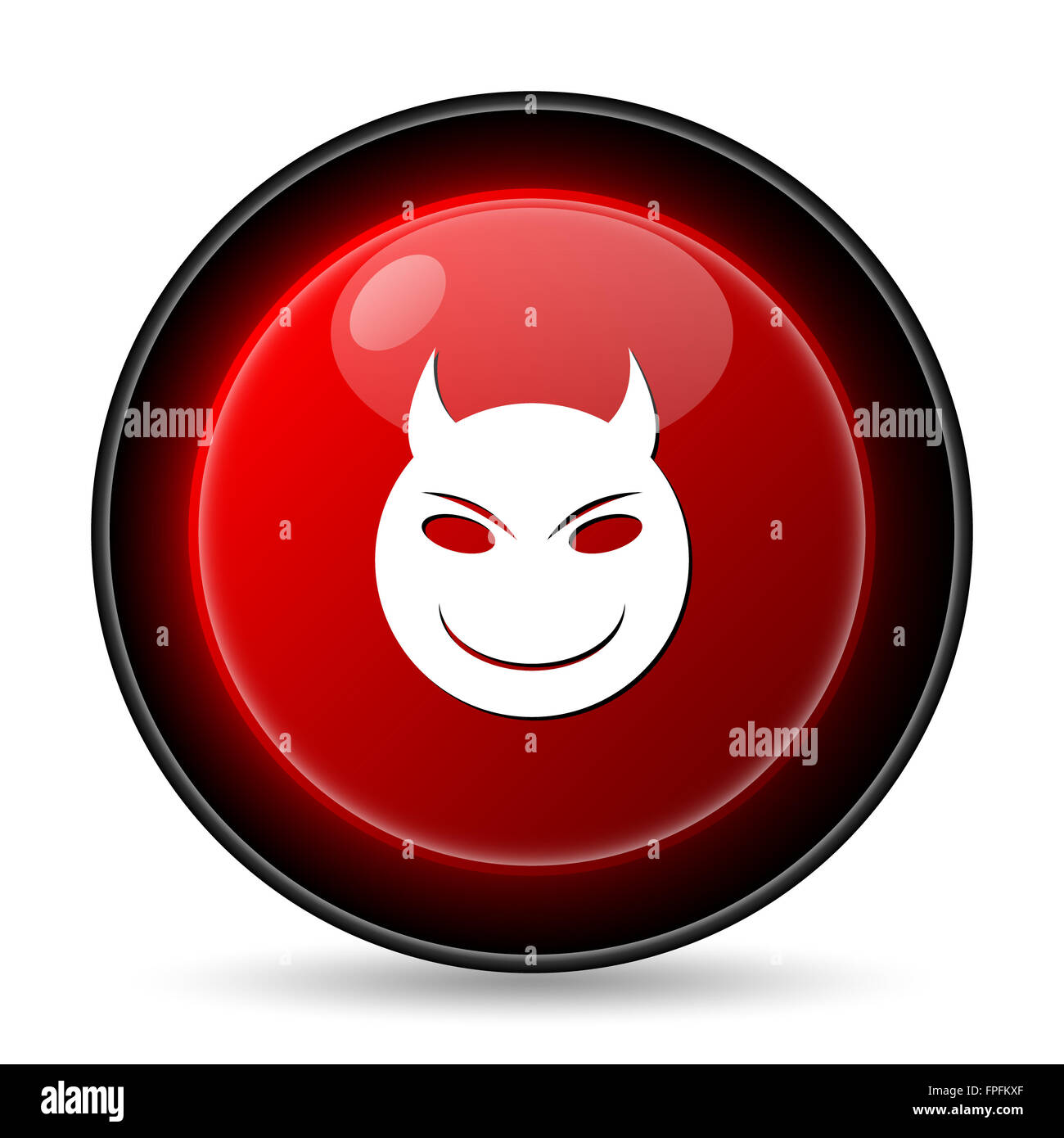 Evil icon. Internet button on white background Stock Photo - Alamy