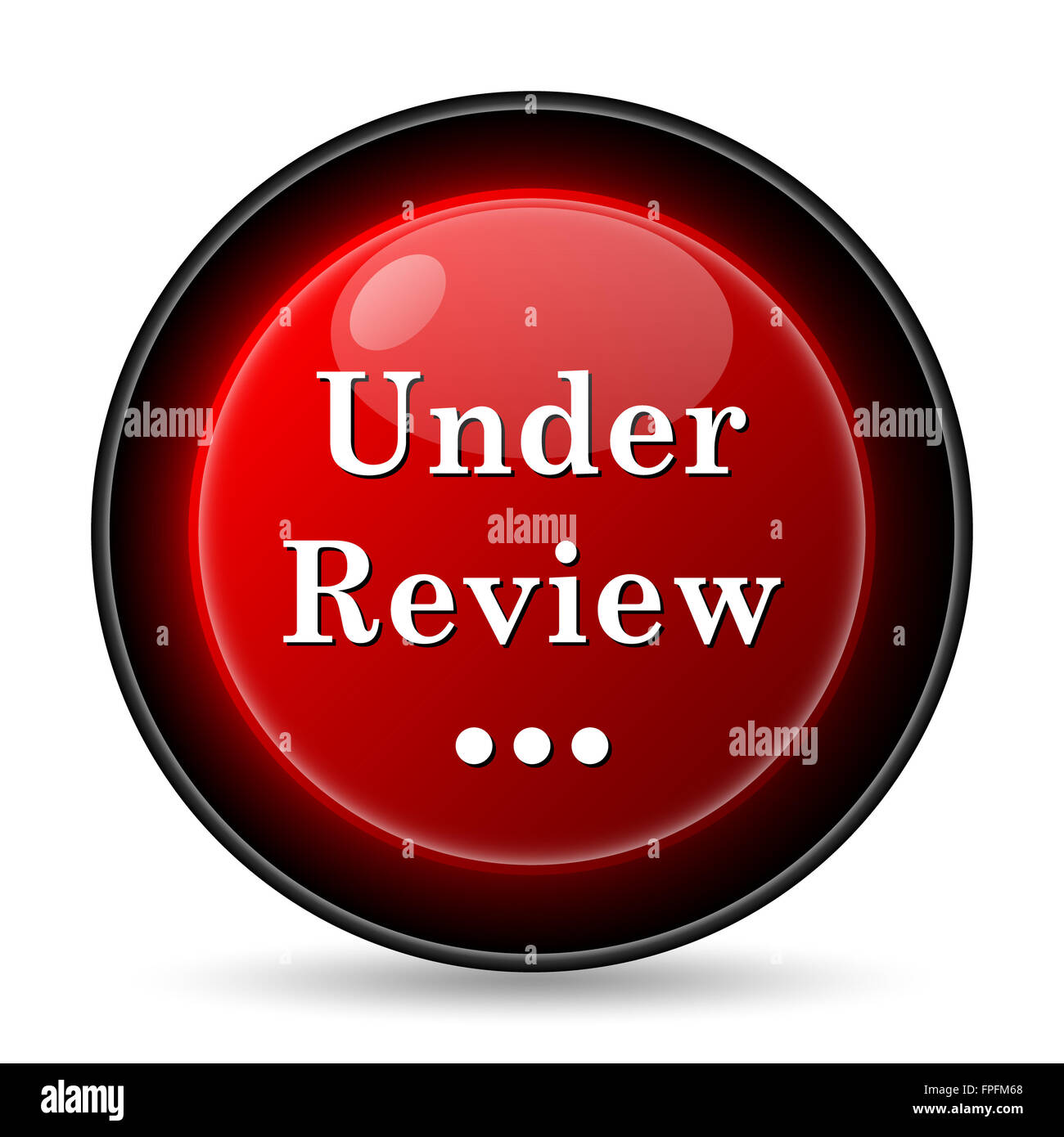 Under review icon. Internet button on white background Stock Photo - Alamy