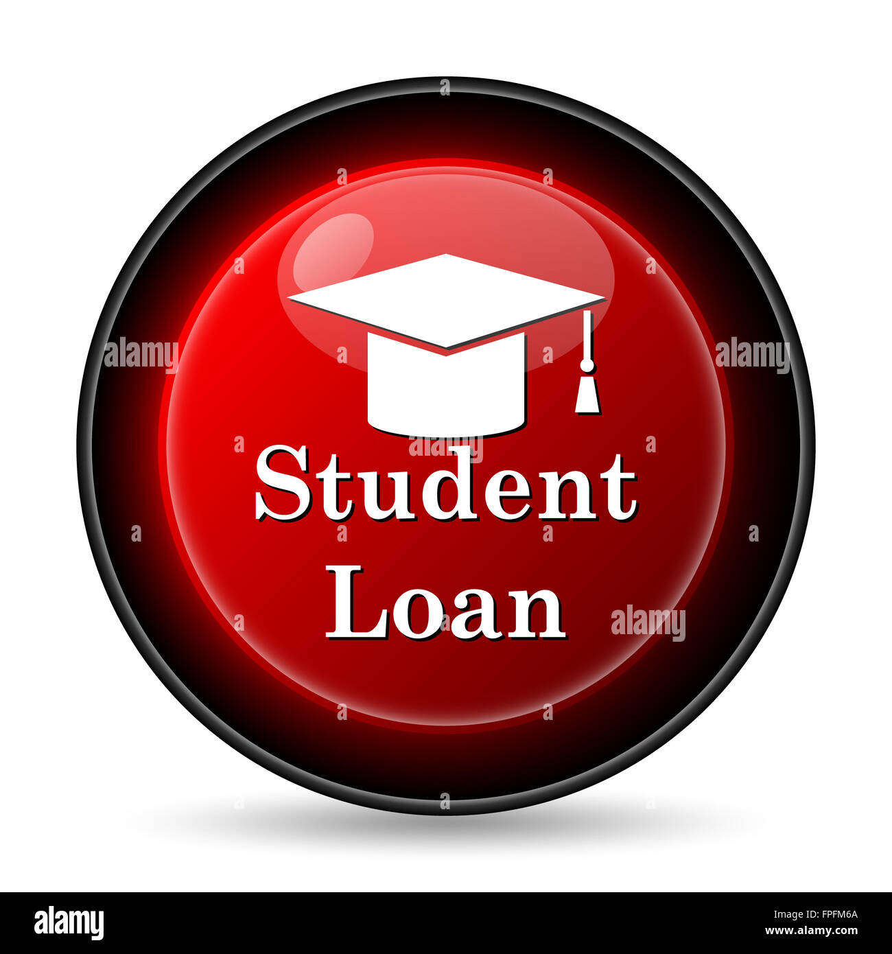 Student loan icon. Internet button on white background Stock Photo - Alamy