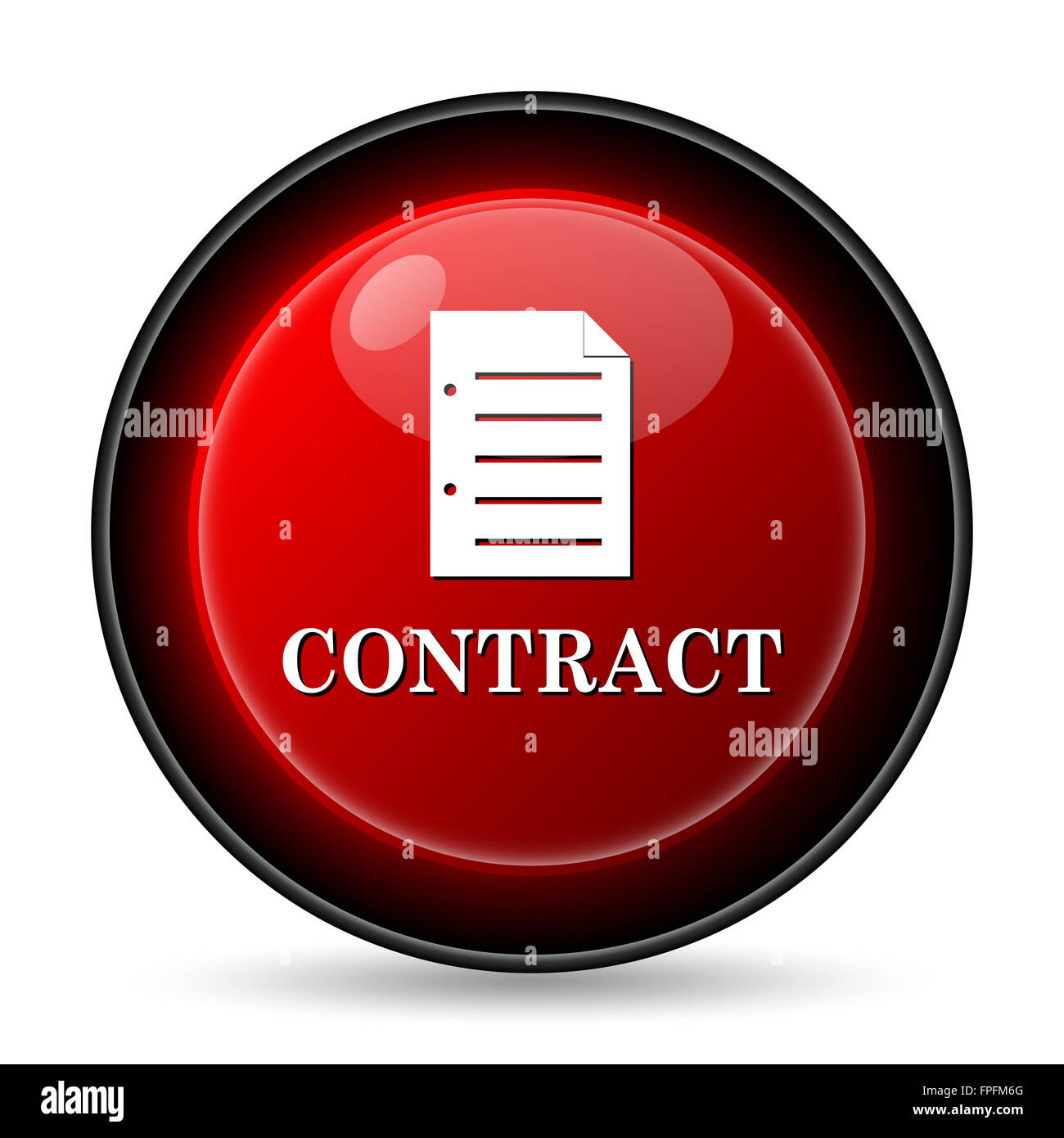 Contract icon. Internet button on white background Stock Photo - Alamy