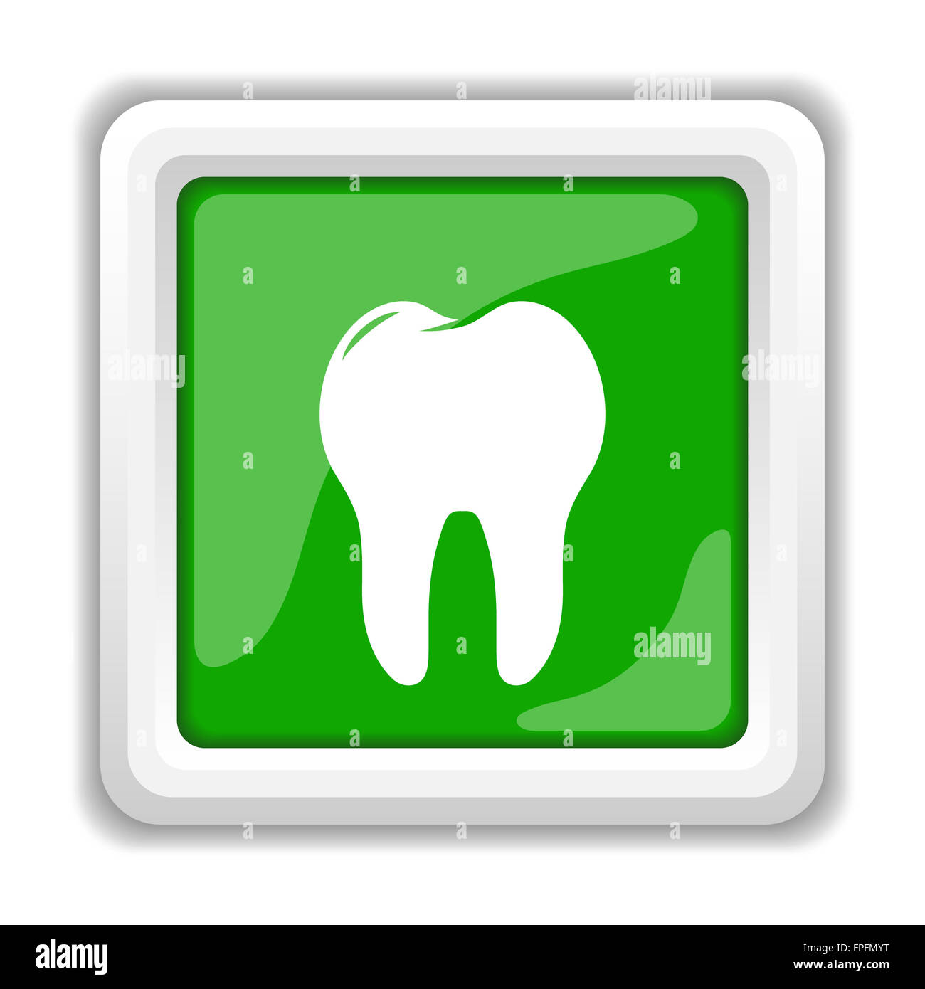 Tooth icon. Internet button on white background Stock Photo - Alamy