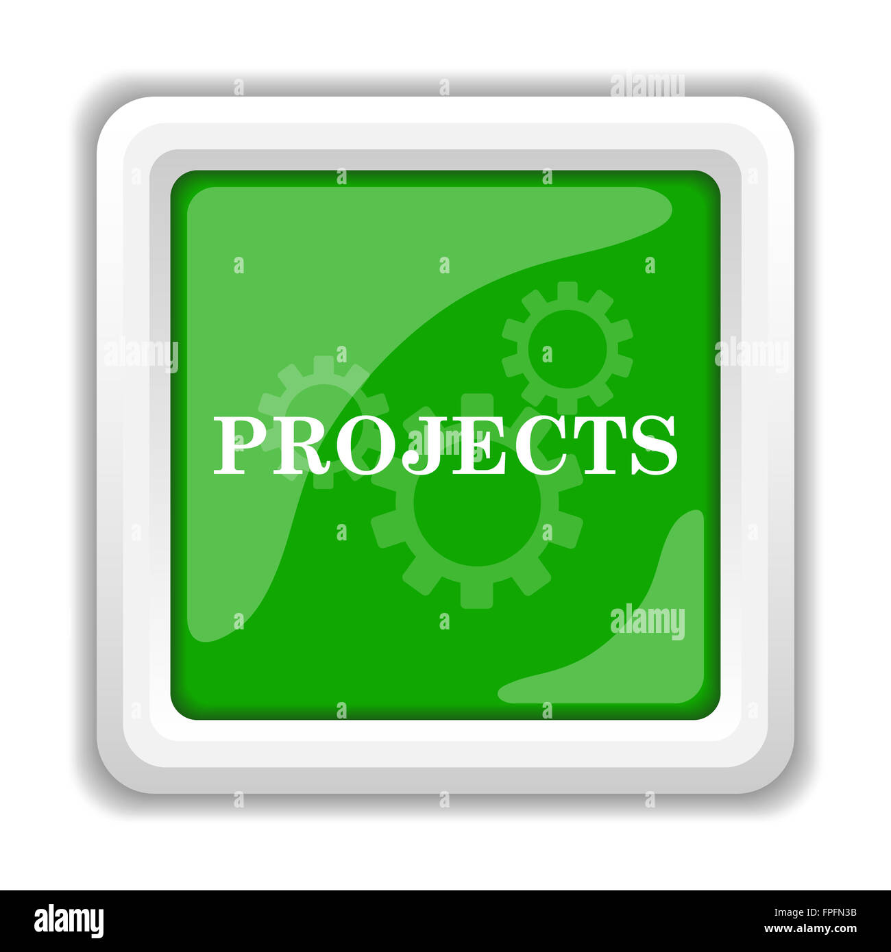 Projects icon. Internet button on white background Stock Photo - Alamy