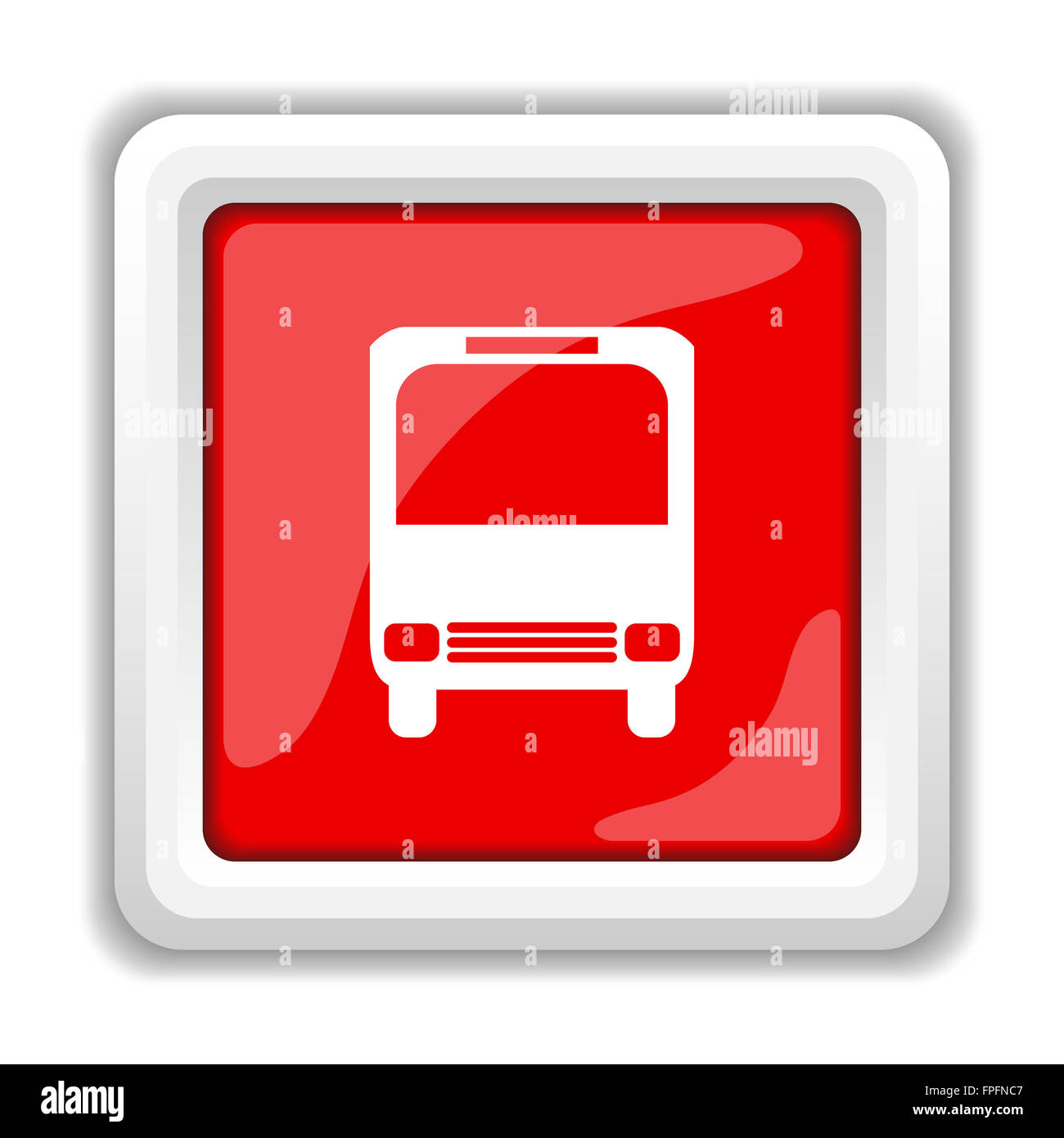 Bus icon. Internet button on white background Stock Photo - Alamy
