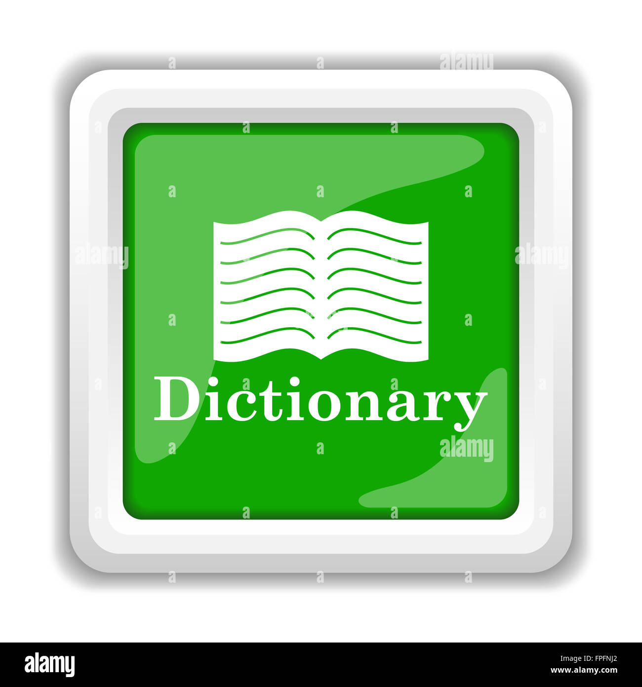 Dictionary icon. Internet button on white background Stock Photo - Alamy