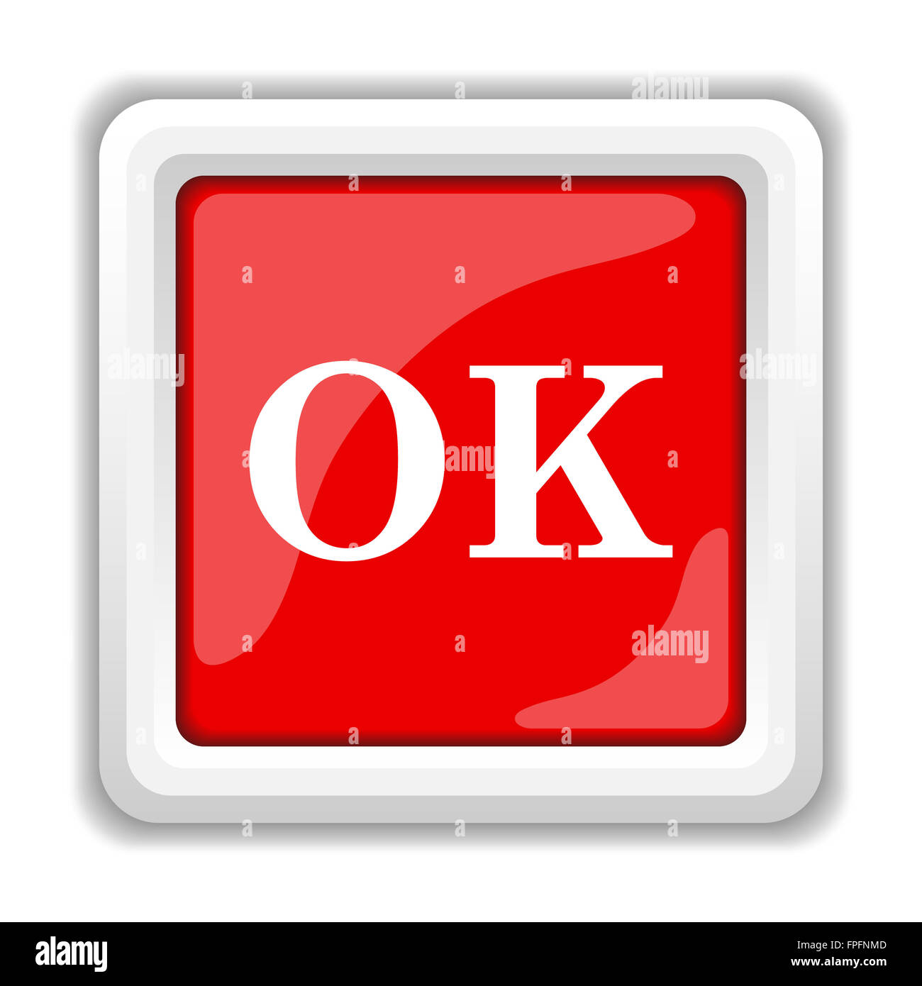 OK icon. Internet button on white background Stock Photo - Alamy