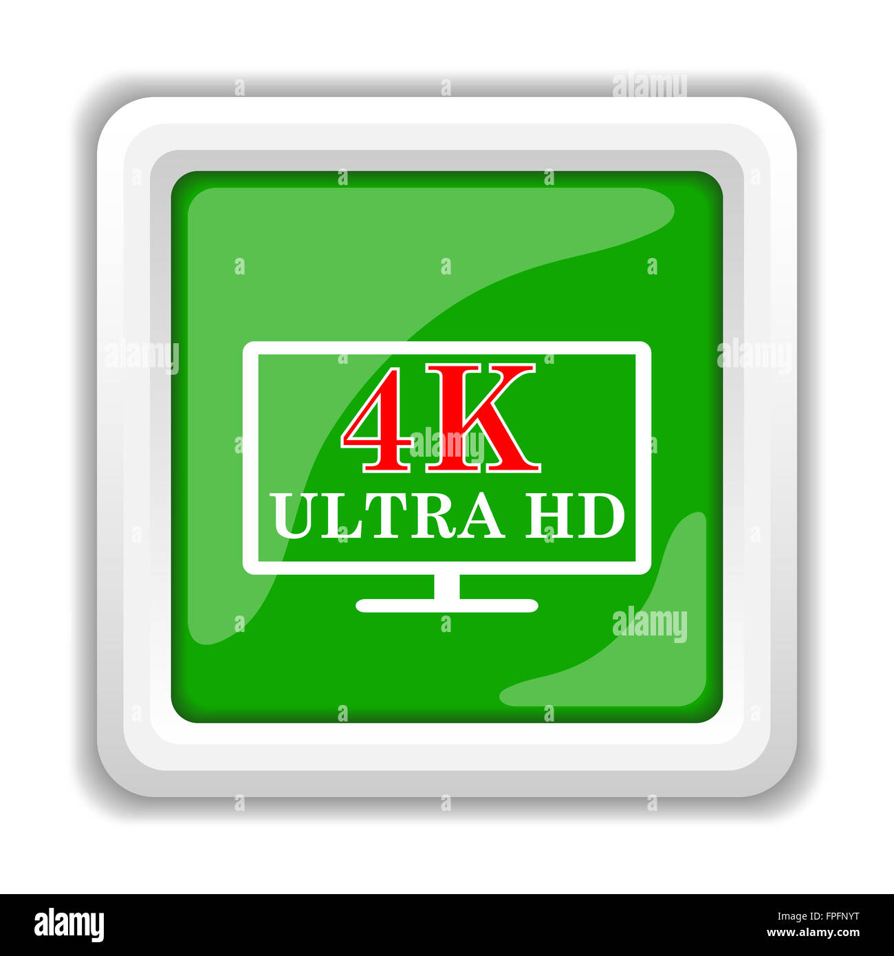 4K ultra HD icon. Internet button on white background Stock Photo - Alamy