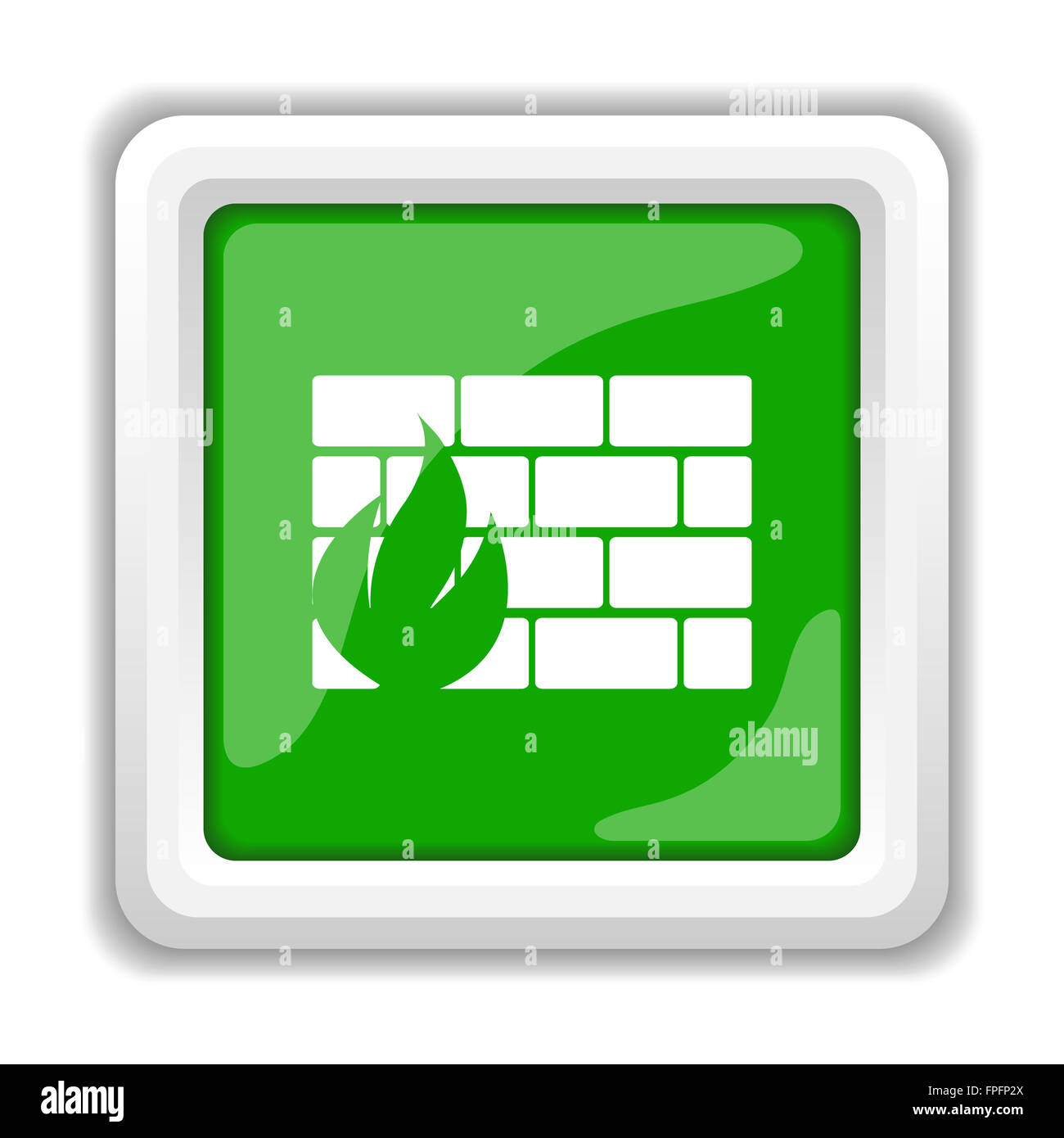 Firewall icon. Internet button on white background Stock Photo - Alamy