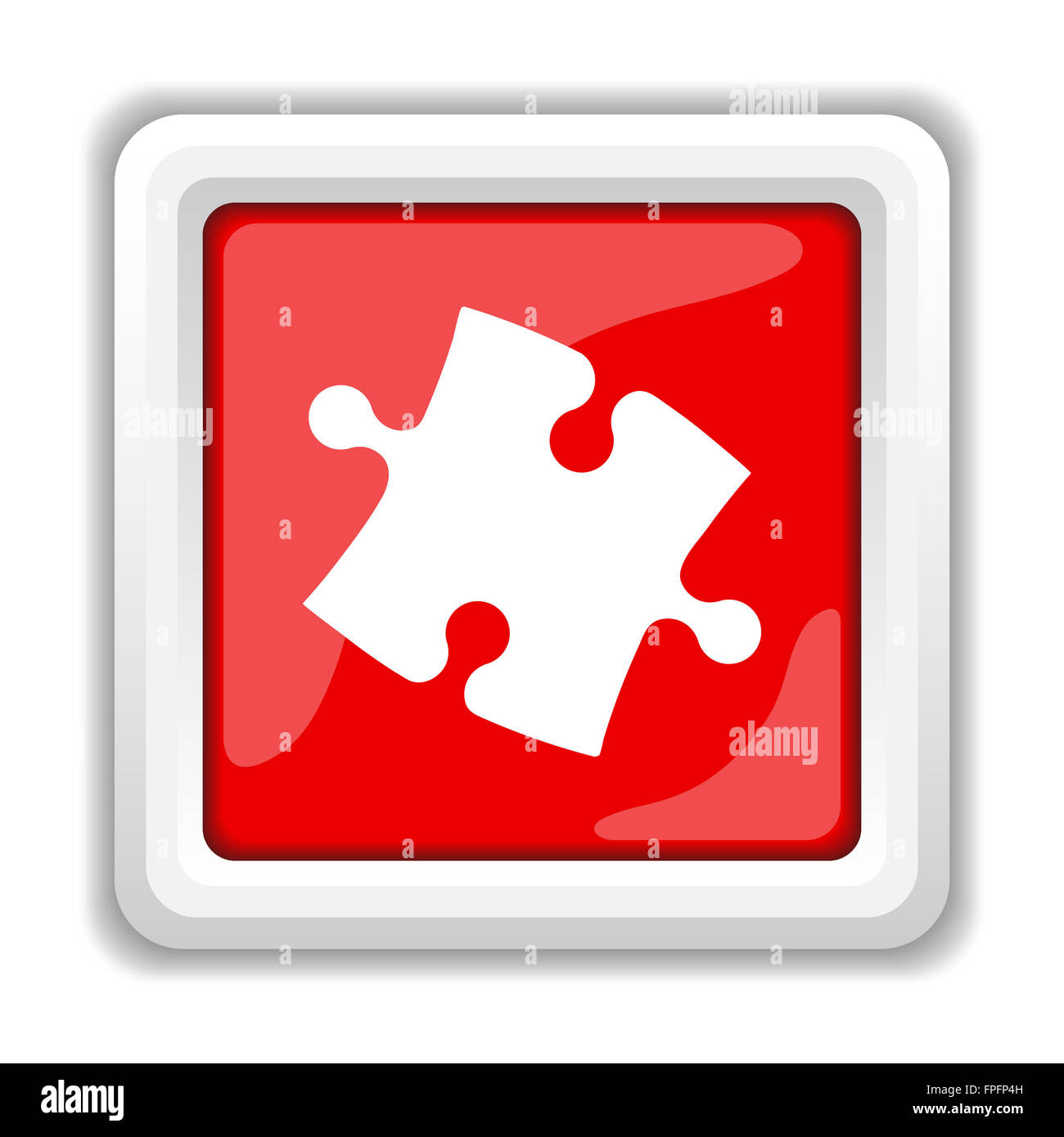 Puzzle piece icon. Internet button on white background Stock Photo - Alamy
