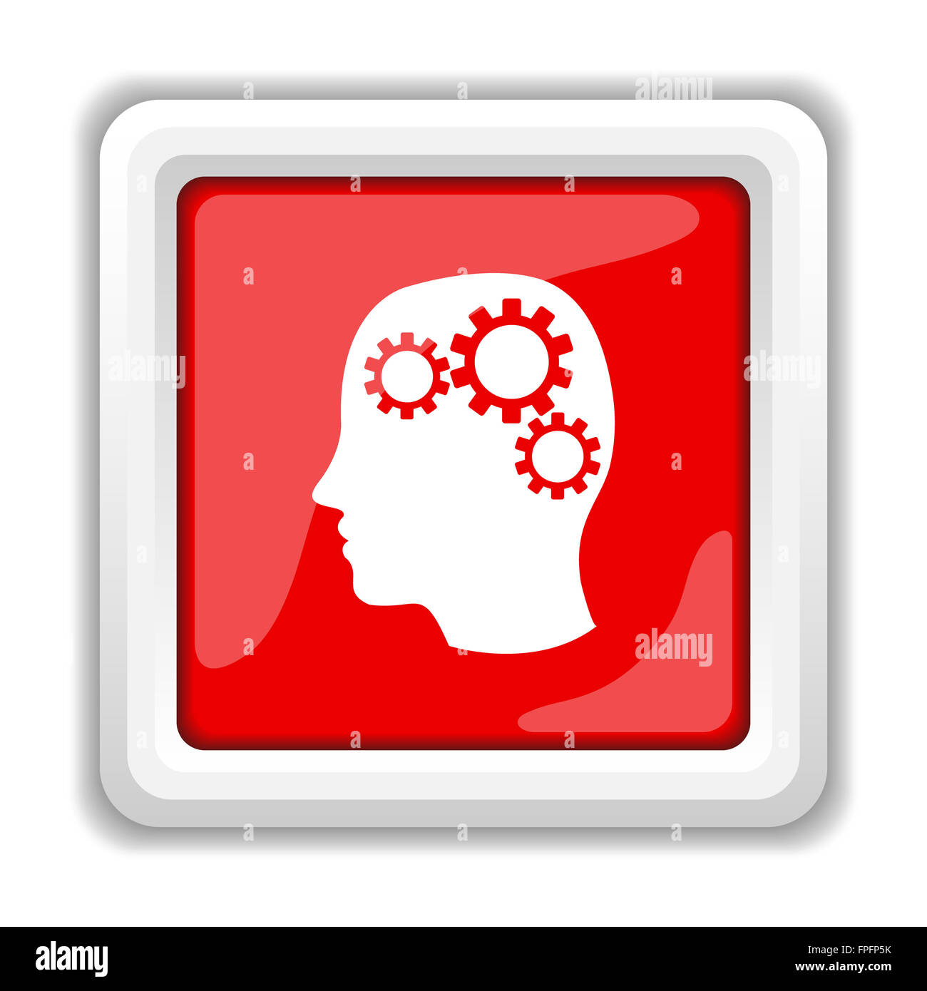 Brain icon. Internet button on white background Stock Photo - Alamy