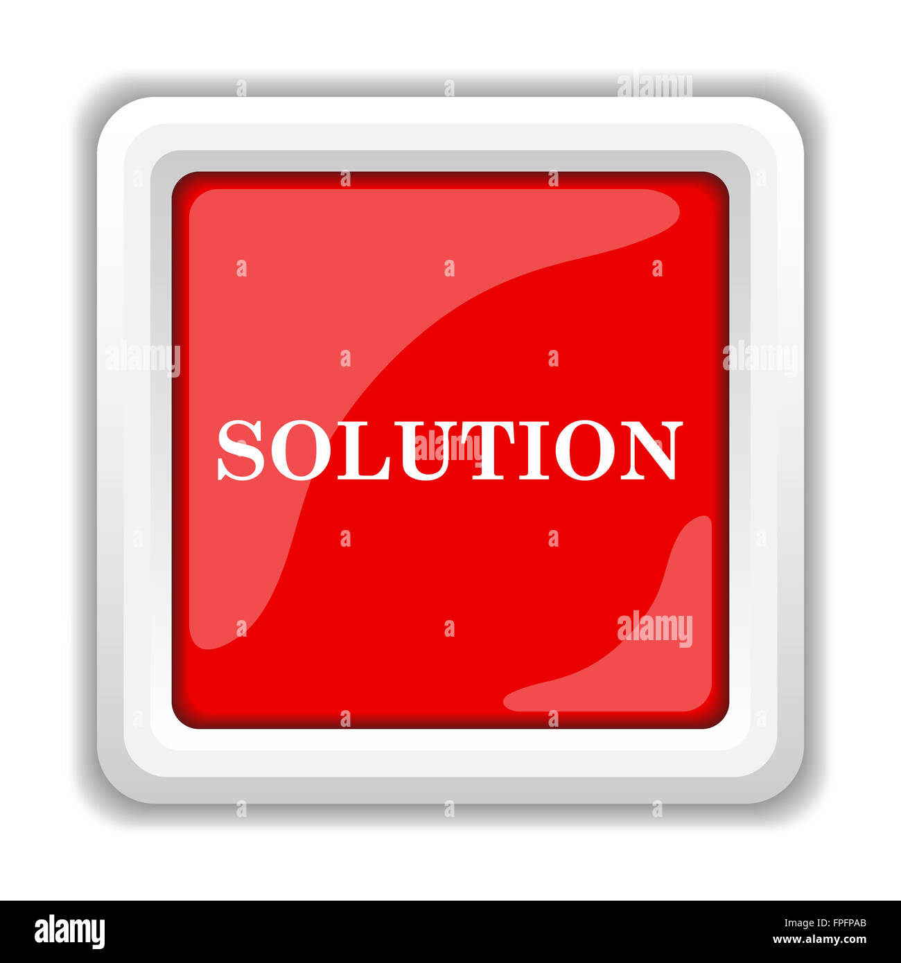Solution icon. Internet button on white background Stock Photo - Alamy