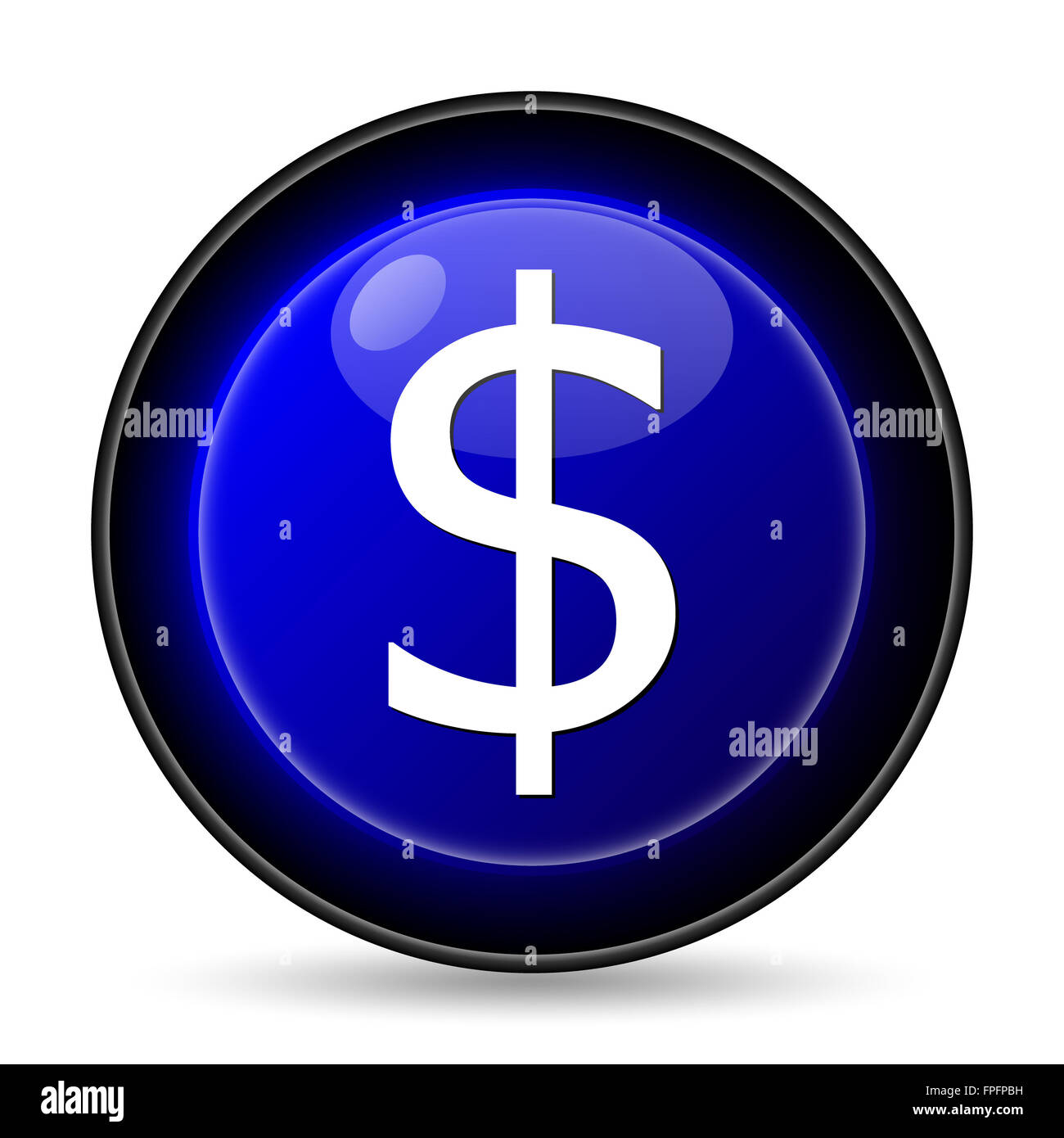 Dollar icon. Internet button on white background Stock Photo - Alamy