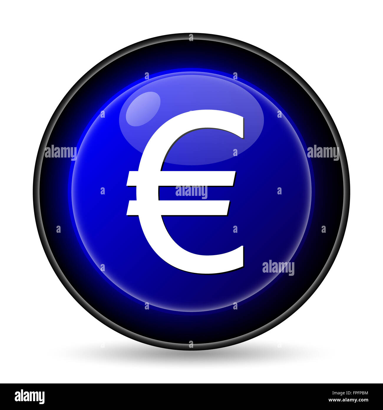 Euro icon. Internet button on white background Stock Photo - Alamy