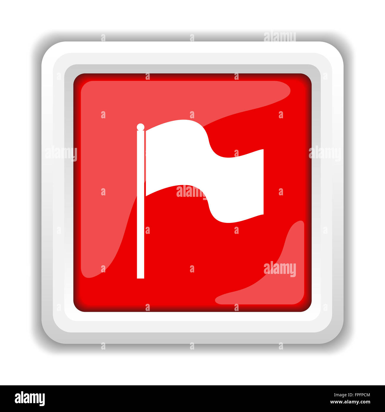 Flag icon. Internet button on white background Stock Photo - Alamy