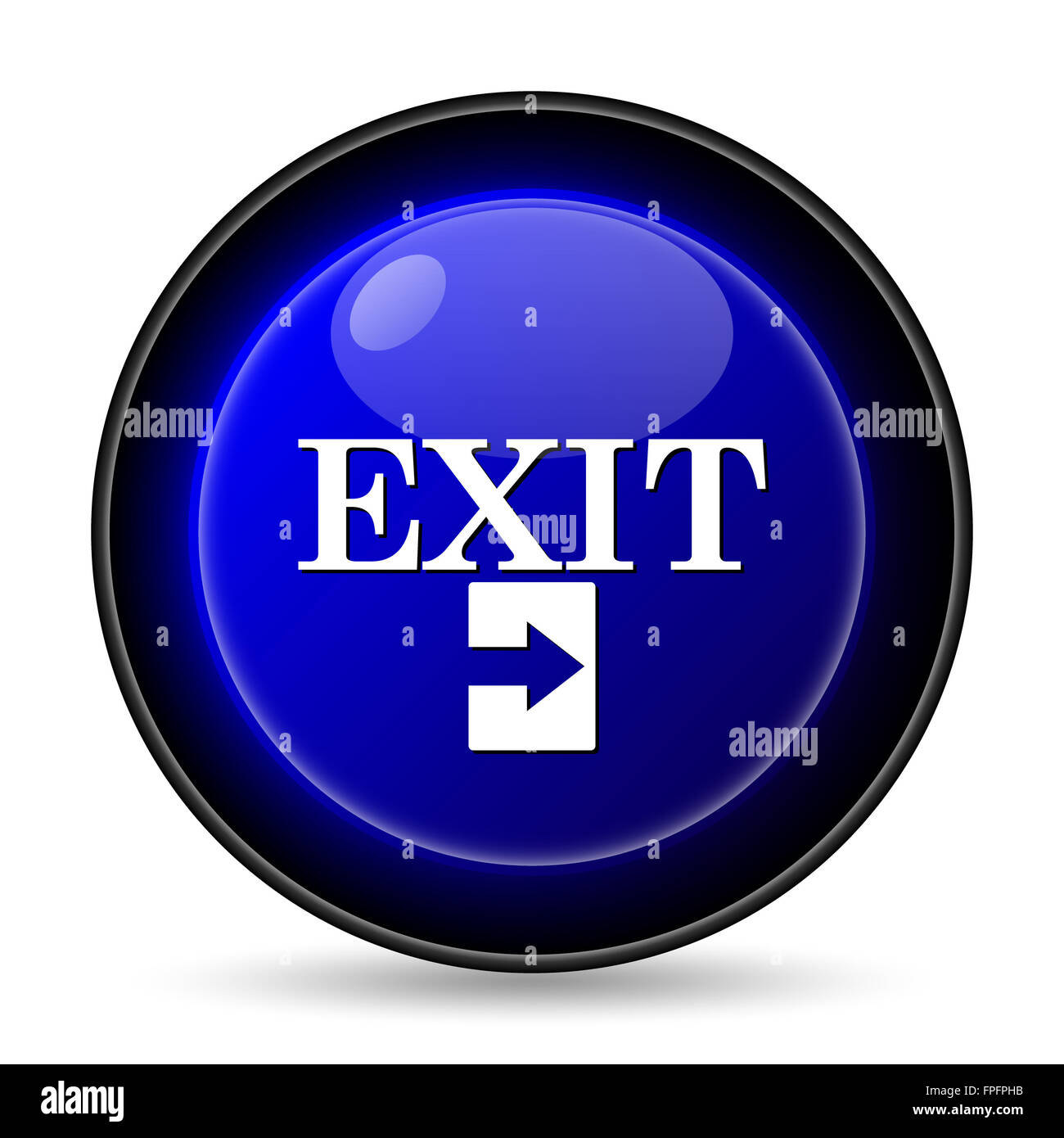 Exit icon. Internet button on white background Stock Photo - Alamy