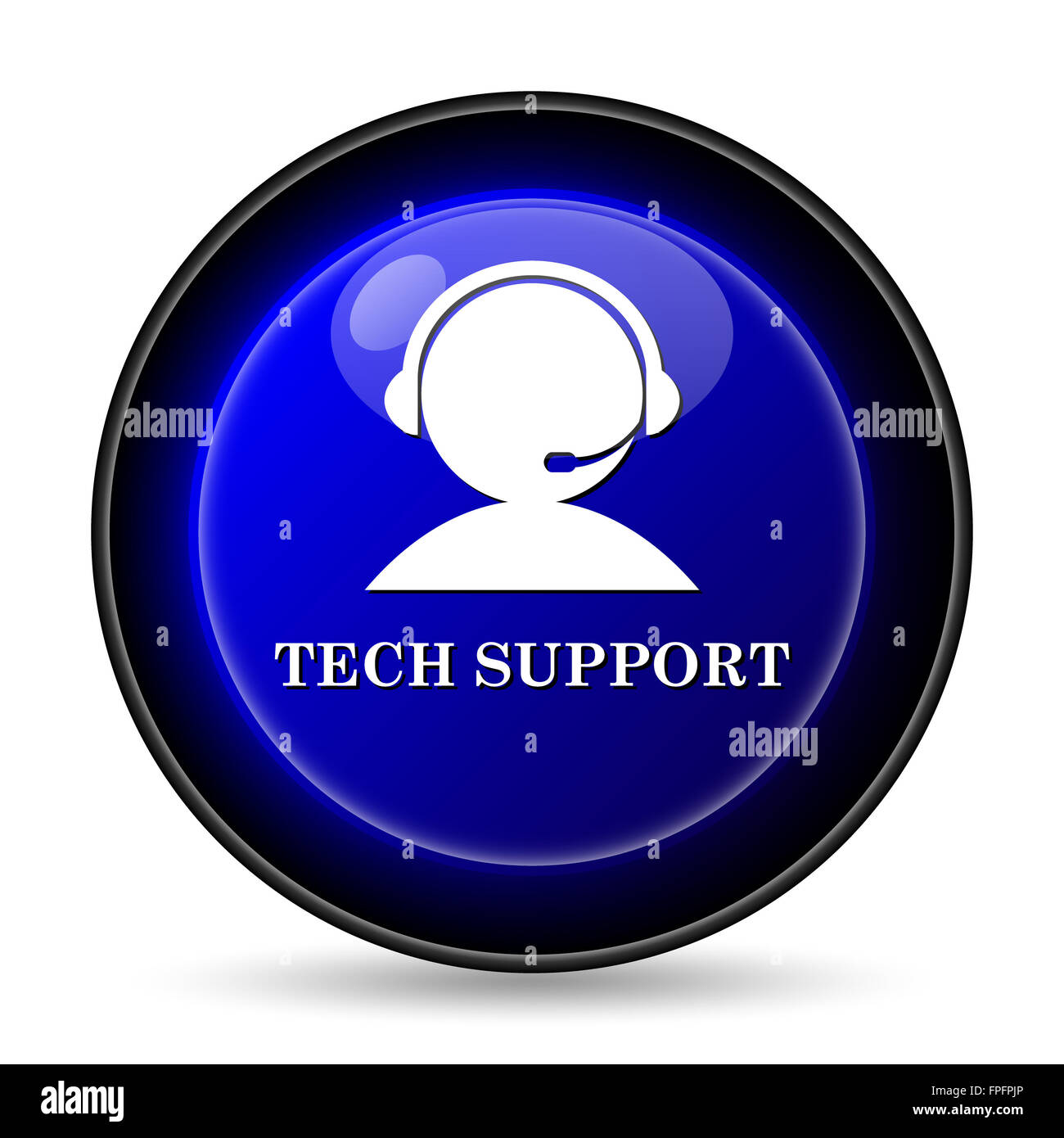 Tech support icon. Internet button on white background Stock Photo - Alamy