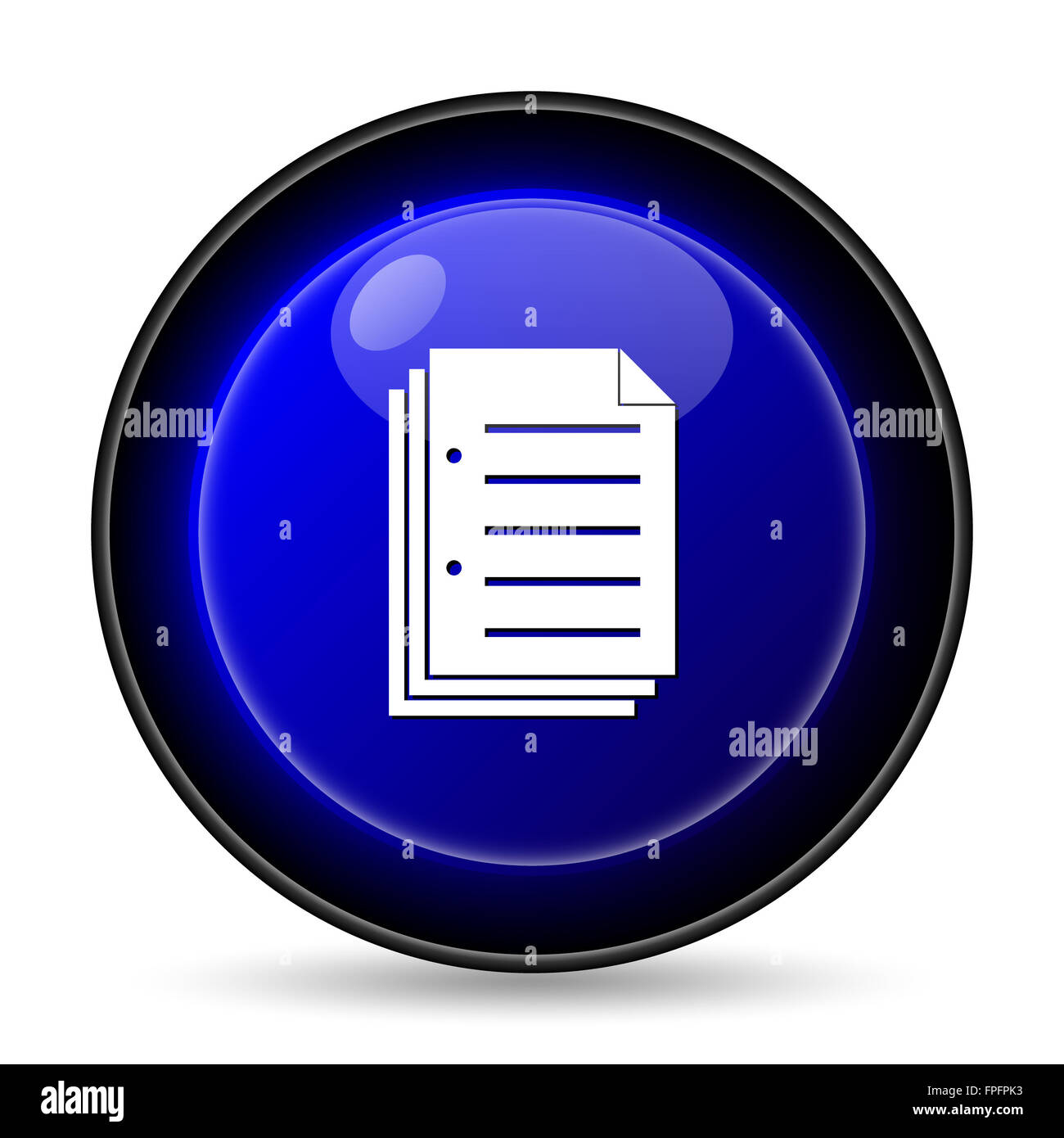 Document icon. Internet button on white background Stock Photo - Alamy