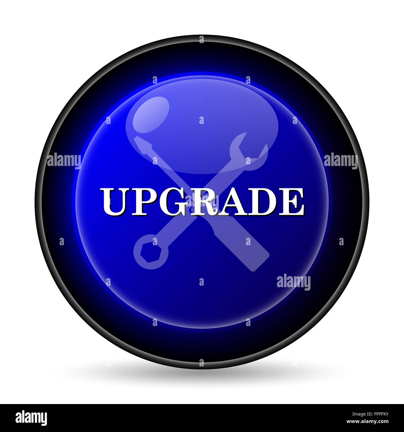 Upgrade icon. Internet button on white background Stock Photo - Alamy