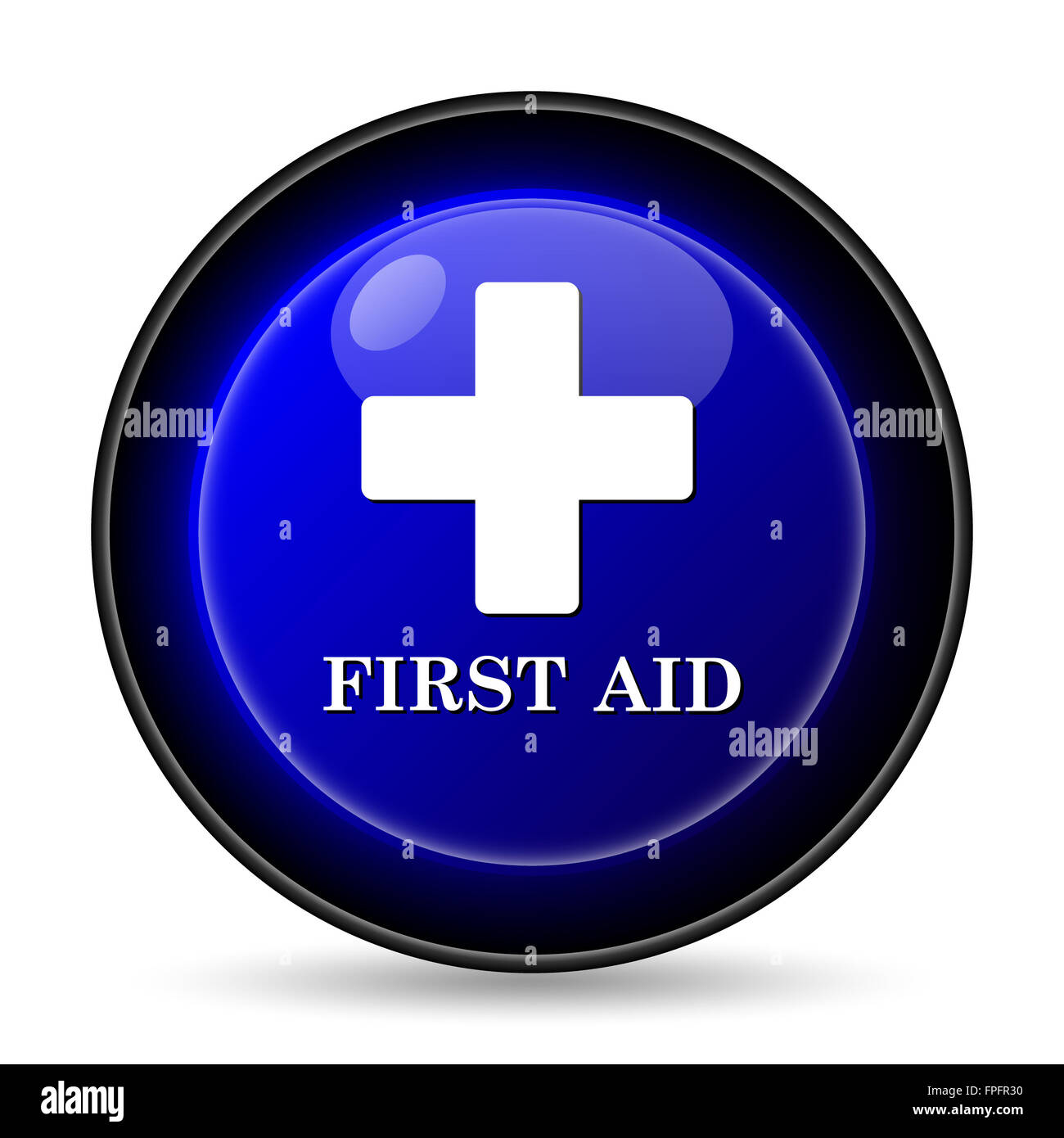 First aid icon. Internet button on white background Stock Photo - Alamy