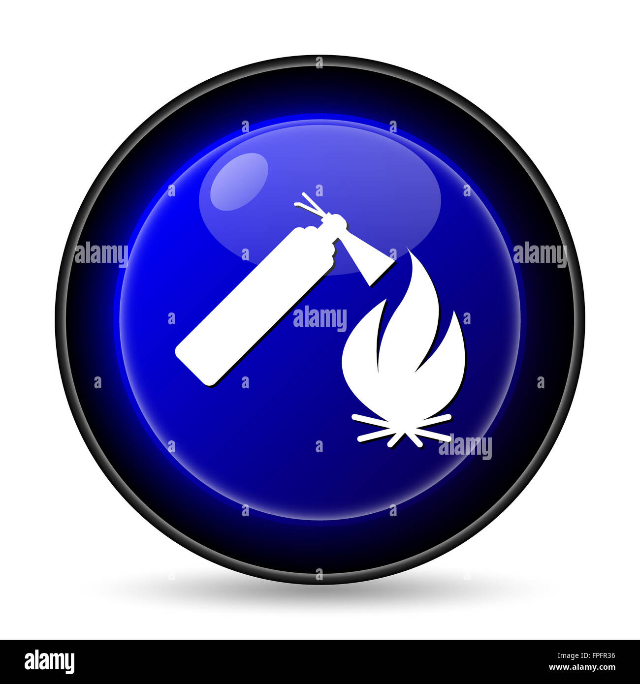 Fire icon. Internet button on white background Stock Photo - Alamy