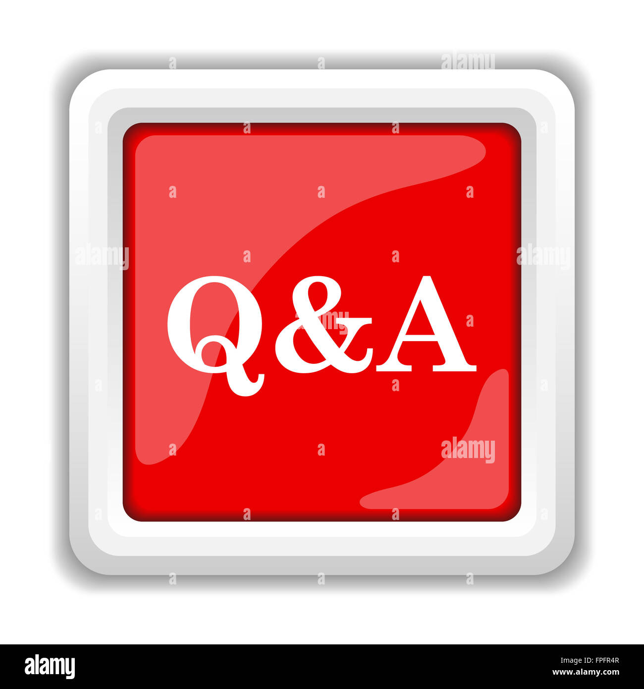 Q&A icon. Internet button on white background Stock Photo - Alamy