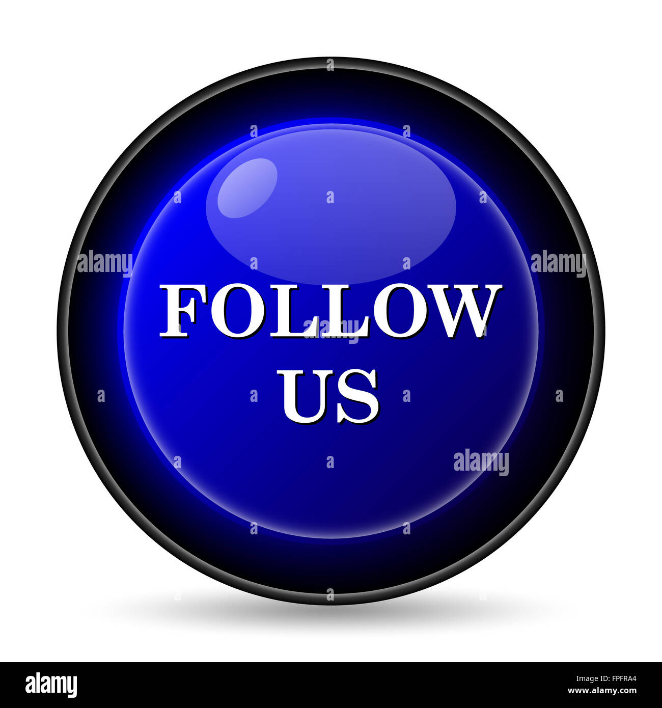Follow us icon. Internet button on white background Stock Photo - Alamy