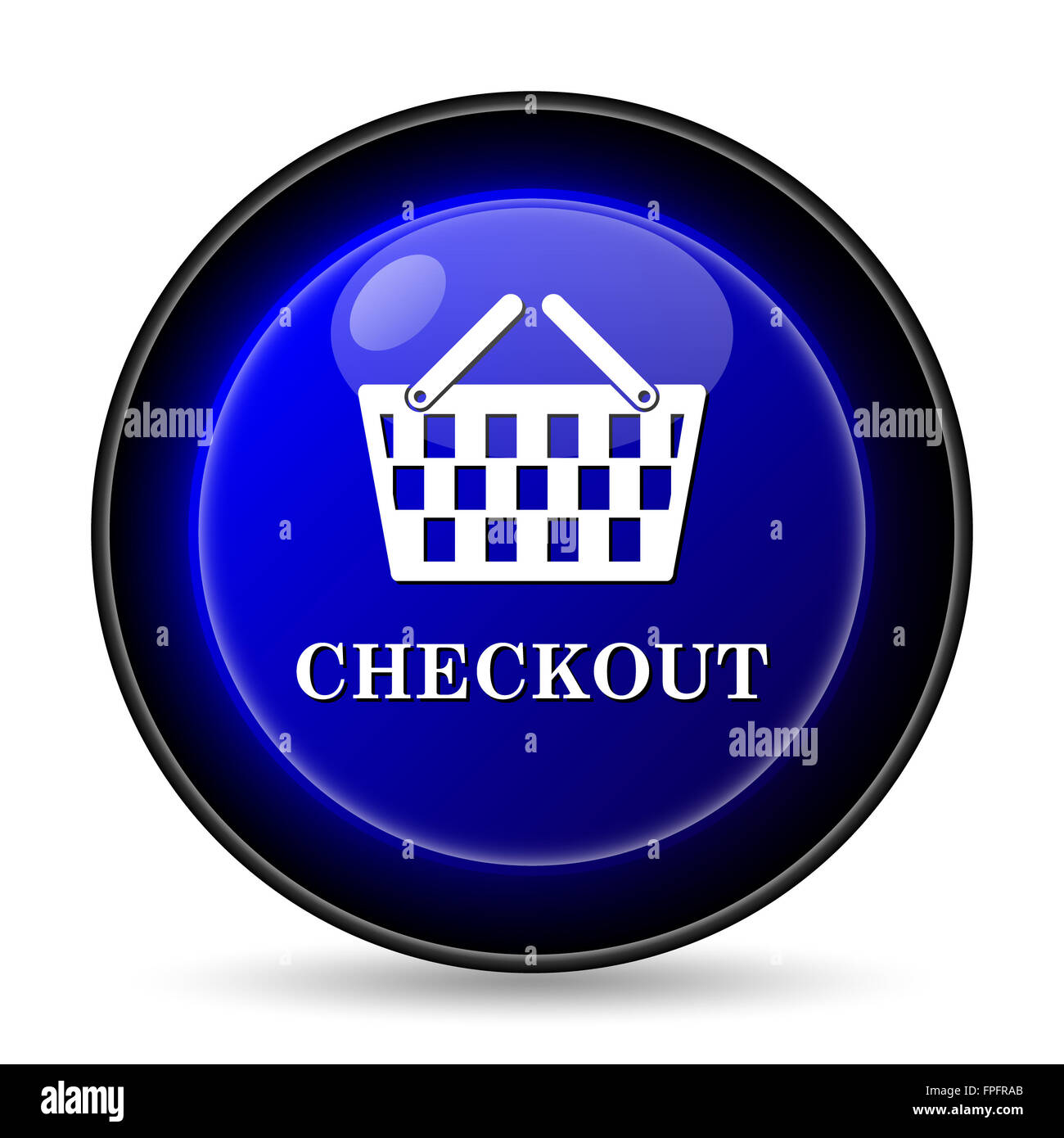 Checkout icon. Internet button on white background Stock Photo - Alamy