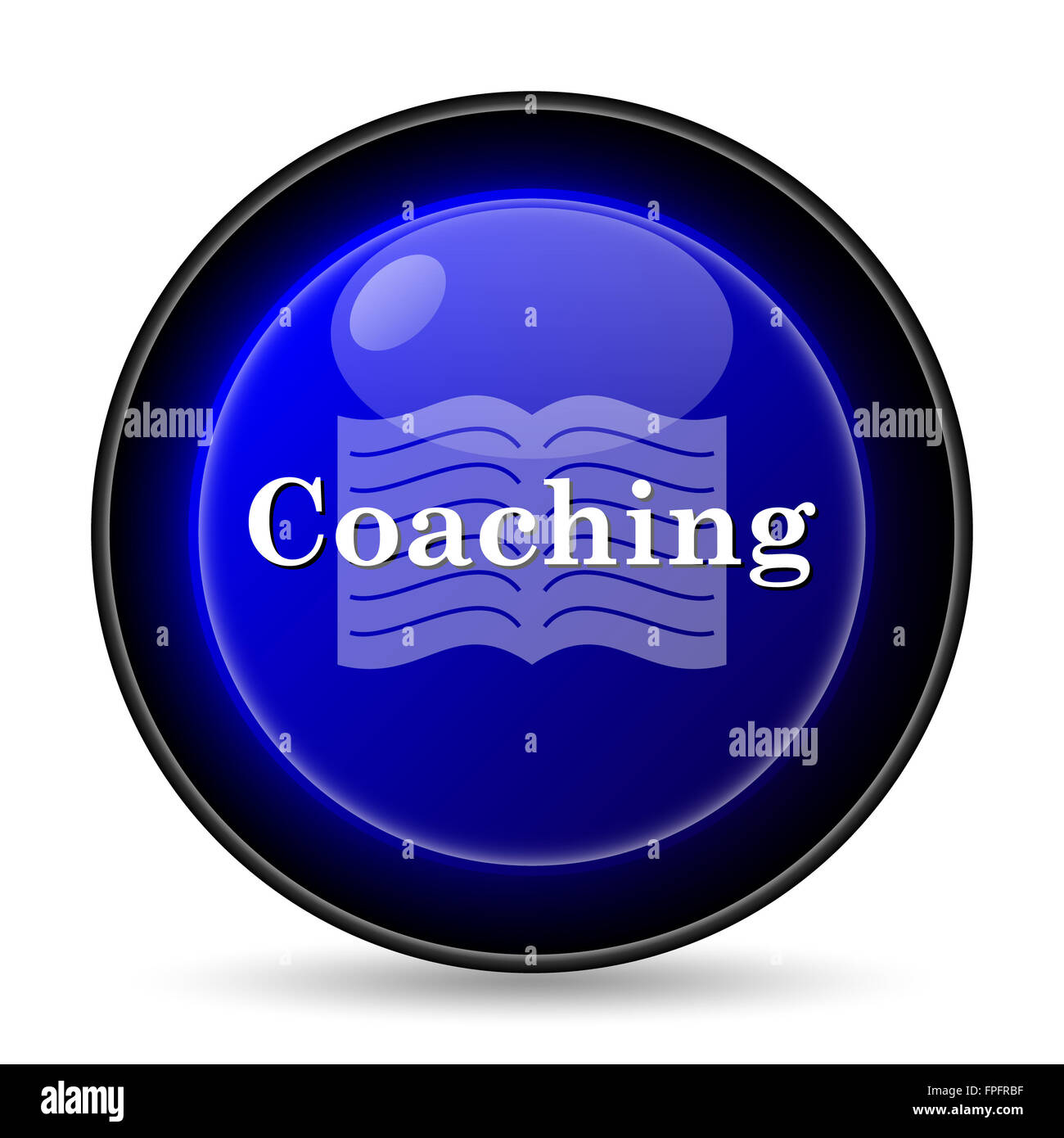 Coaching icon. Internet button on white background Stock Photo - Alamy