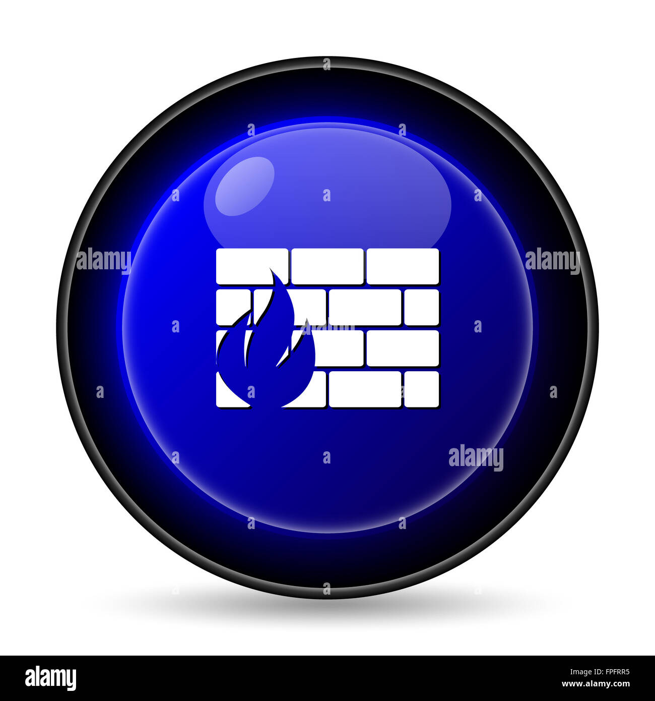 Firewall icon. Internet button on white background Stock Photo - Alamy