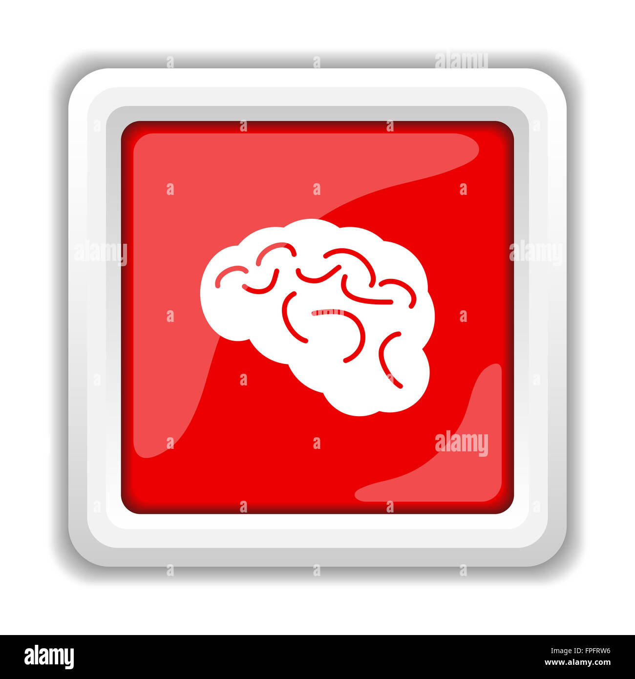 Brain icon. Internet button on white background Stock Photo - Alamy