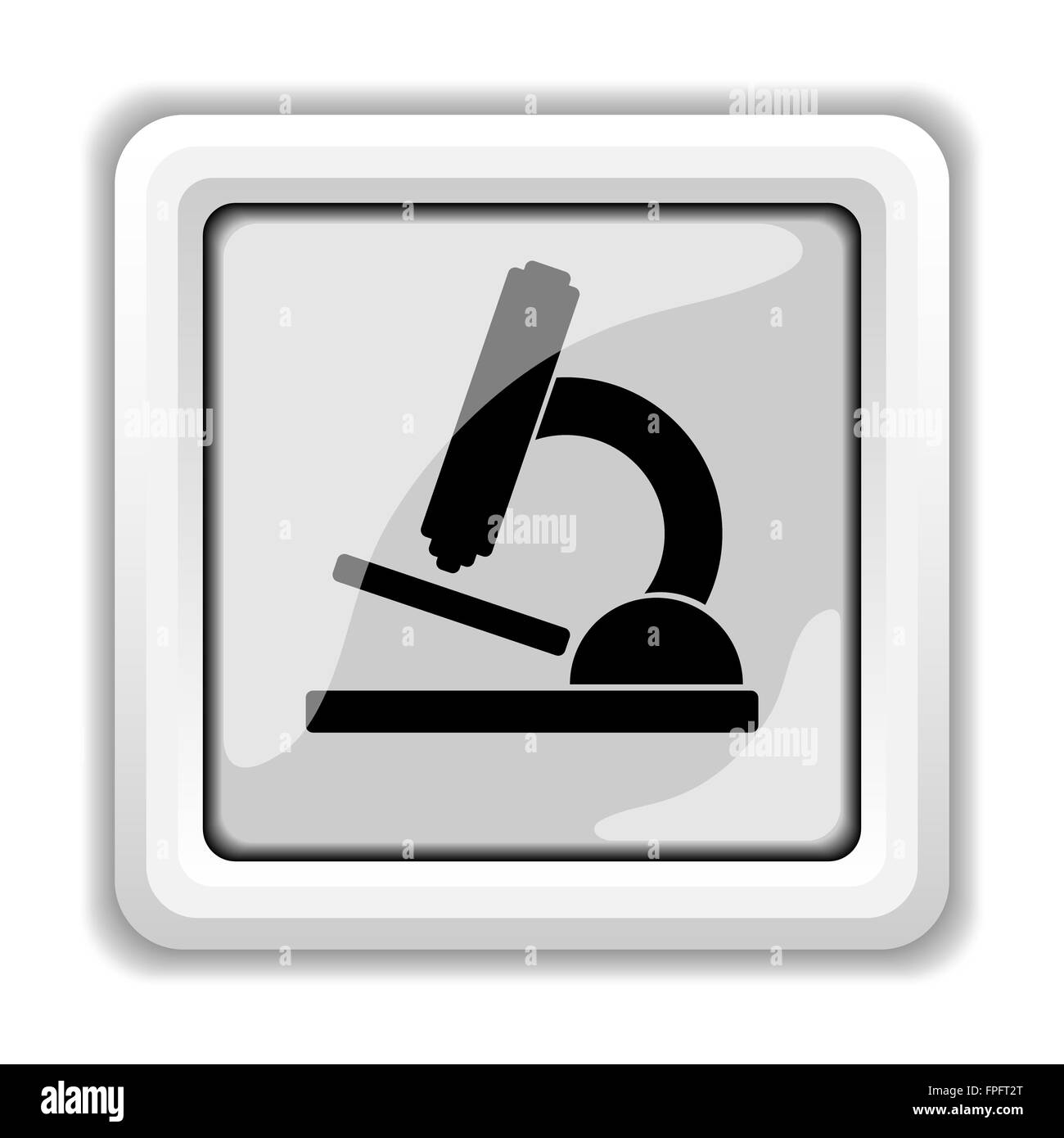 Microscope icon. Internet button on white background Stock Photo - Alamy